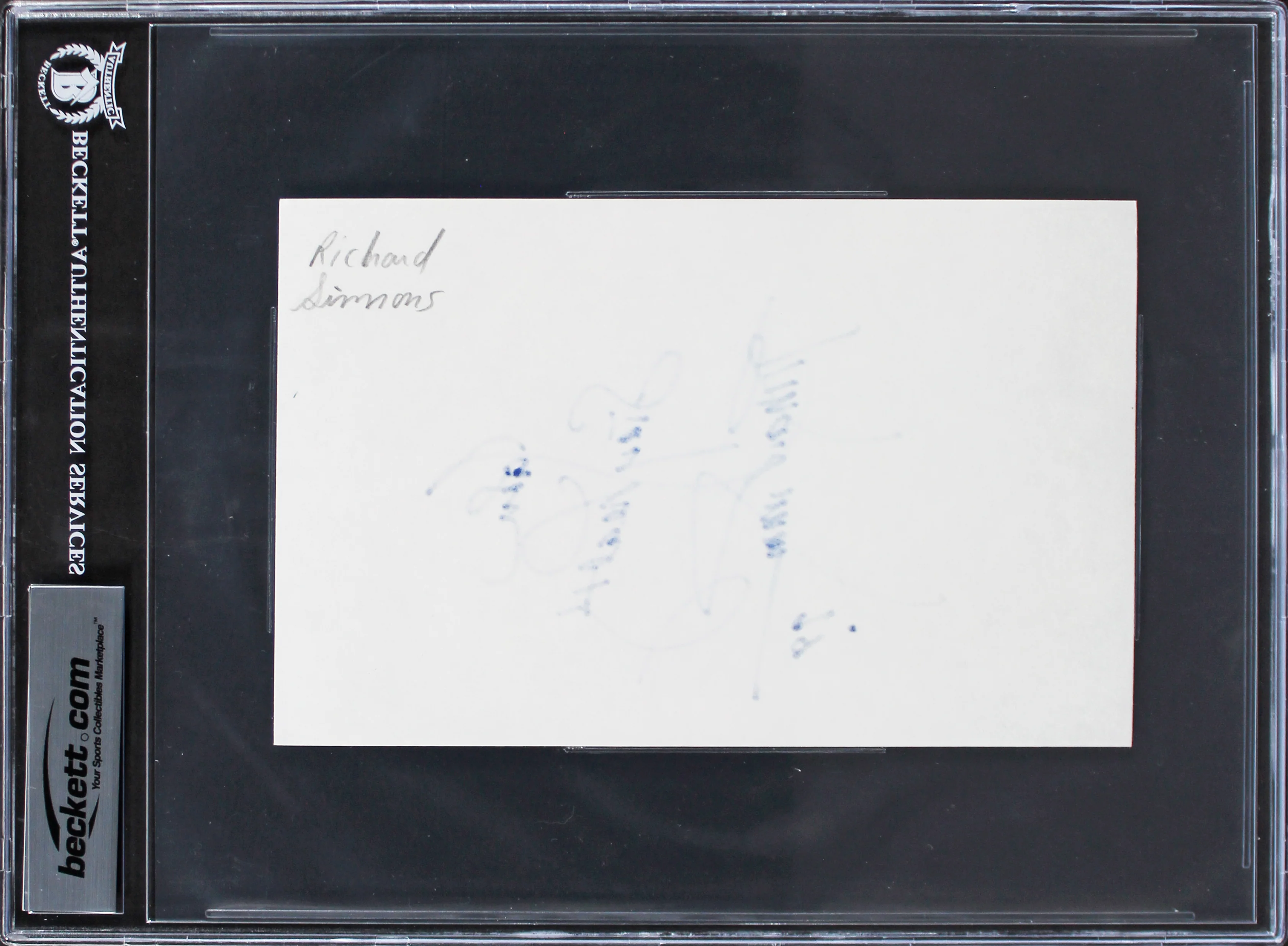 Richard Simmons Sweatin' to the Oldies Signed 5x8 Index Card BAS Slabbed - Image 3