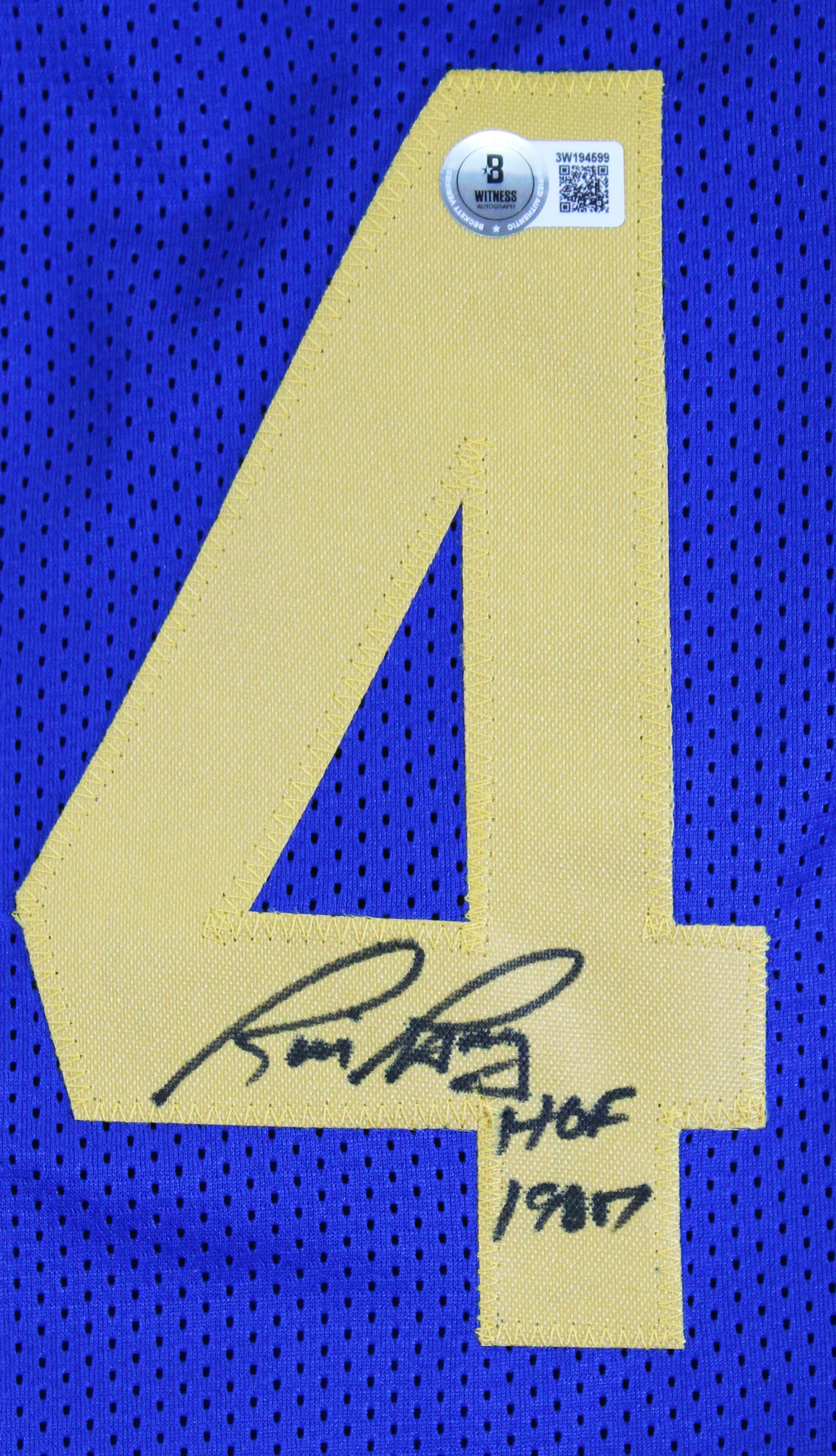 Rick Barry "HOF 1987" Authentic Signed Blue Pro Style Jersey BAS Witnessed - Image 3