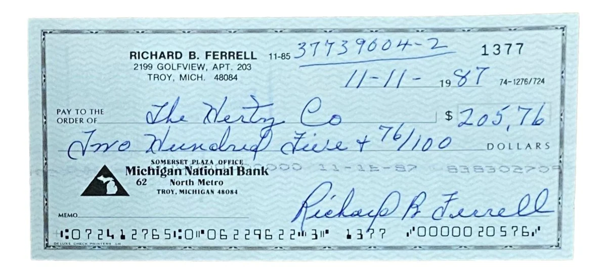 Rick Ferrell Boston Red Sox Signed Bank Check #1377 BAS - Image 4
