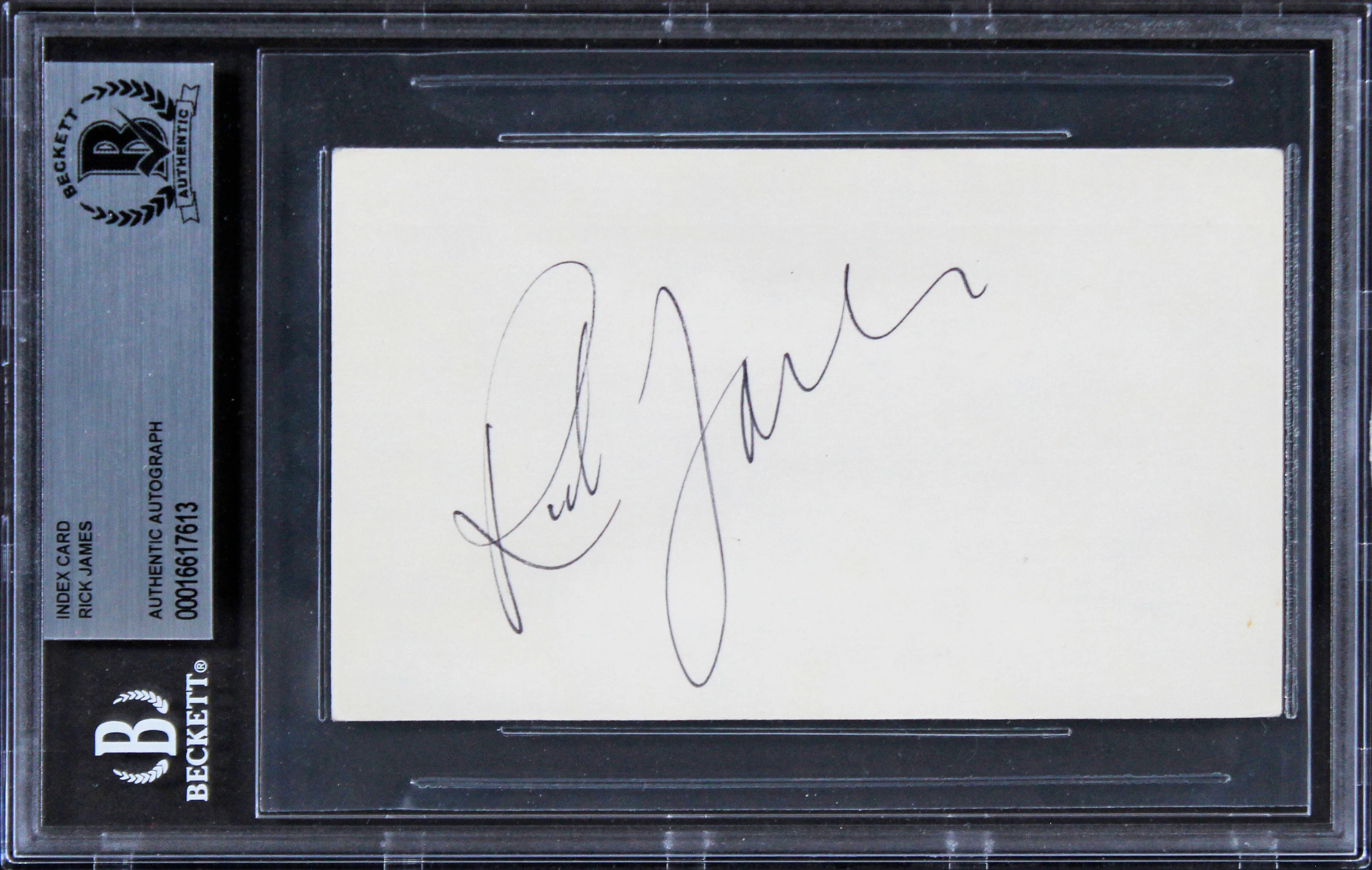Rick James Musician Authentic Signed 3x5 Index Card Autographed BAS Slabbed - Image 2