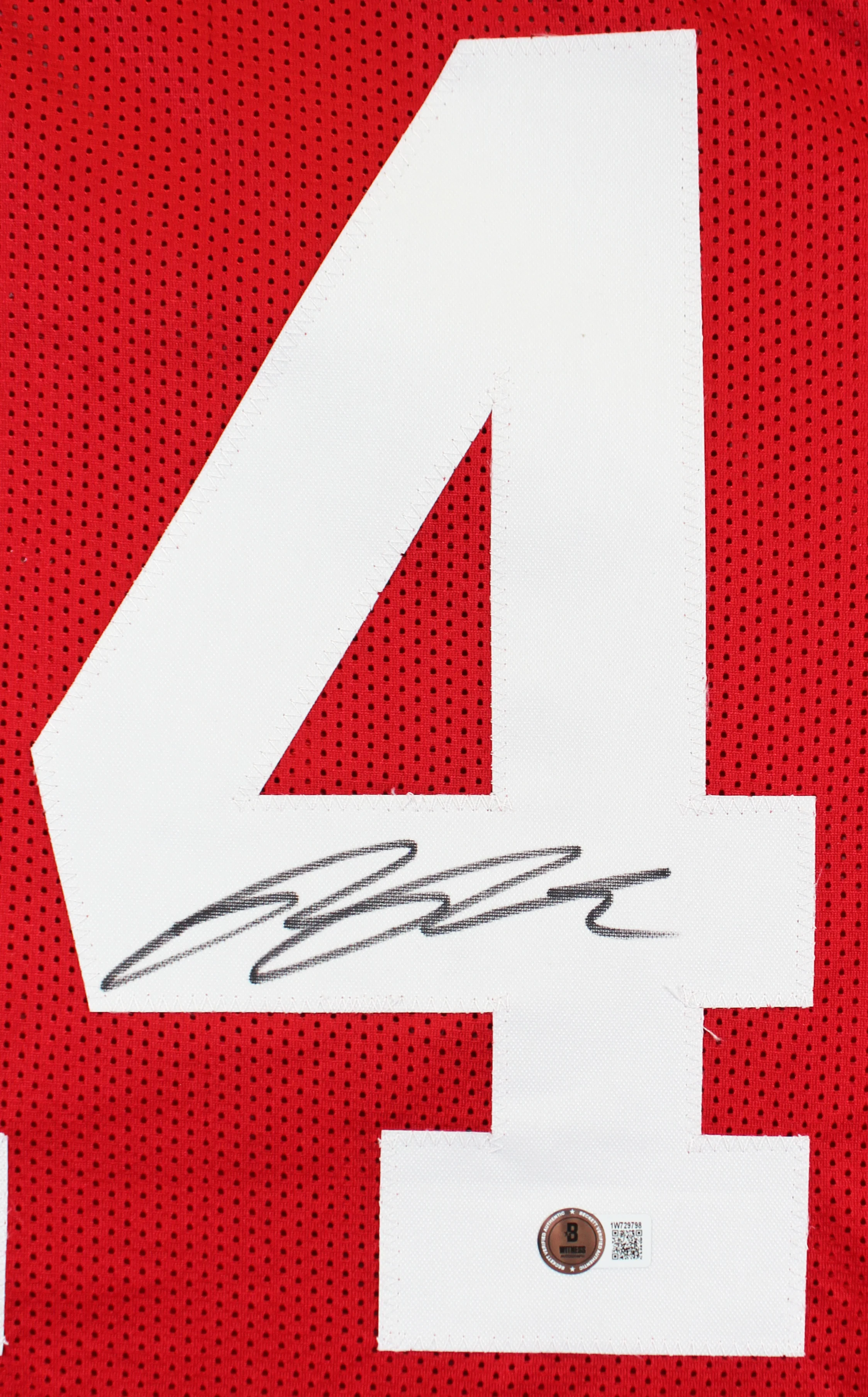 Ricky Pearsall Authentic Signed Red Pro Style Jersey Autographed BAS Witnessed - Image 3