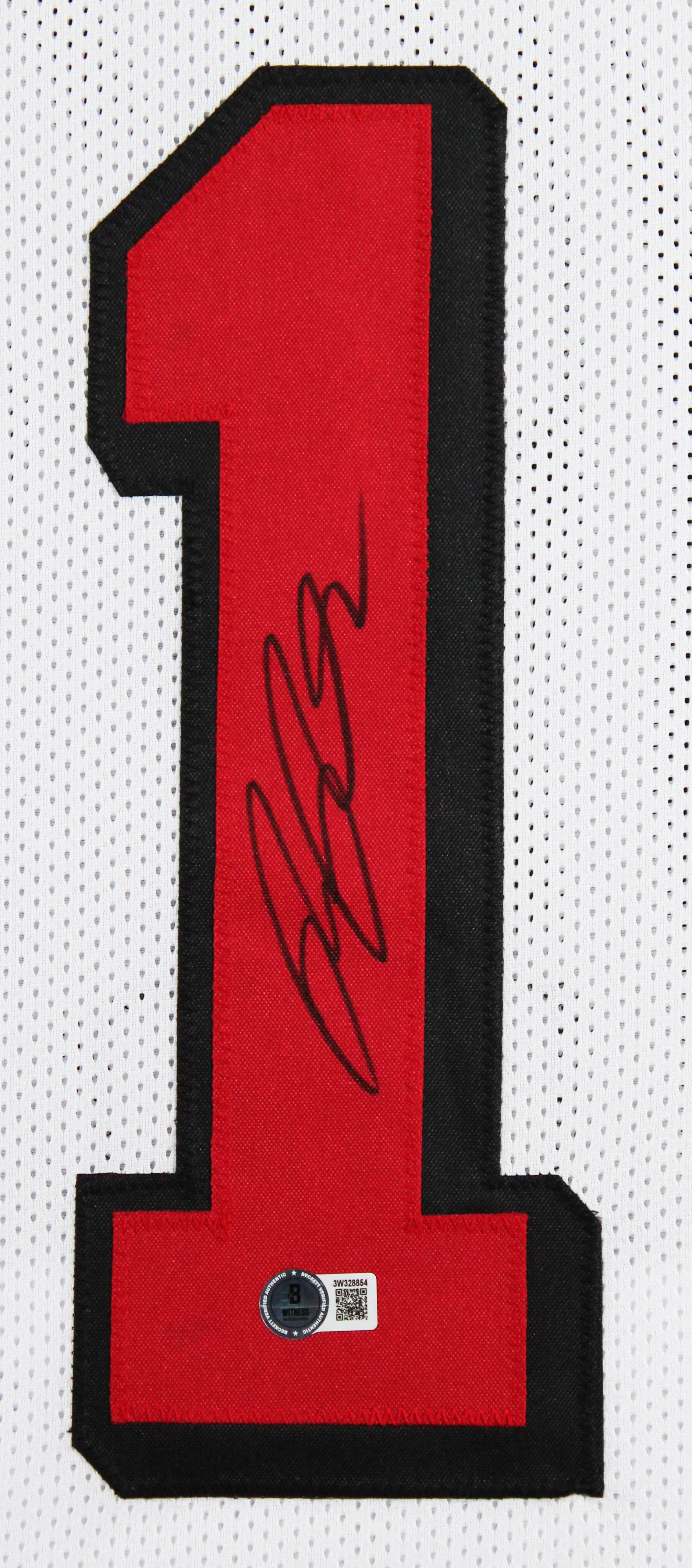 Ricky Pearsall Signed White Pro Style Framed Jersey w/ Dropshadow BAS Witnessed - Image 3