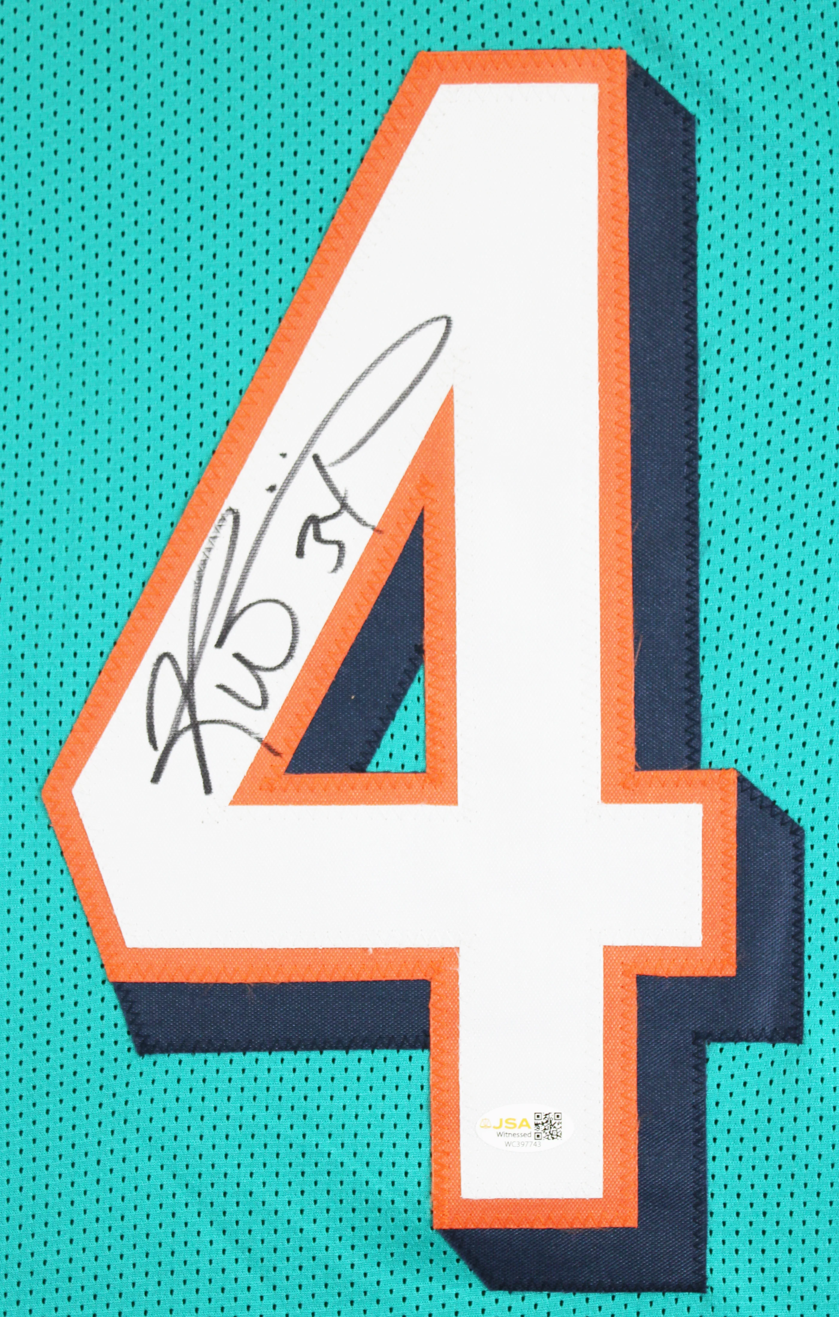Ricky Williams Authentic Signed Teal Pro Style Framed Jersey JSA Witness - Image 3