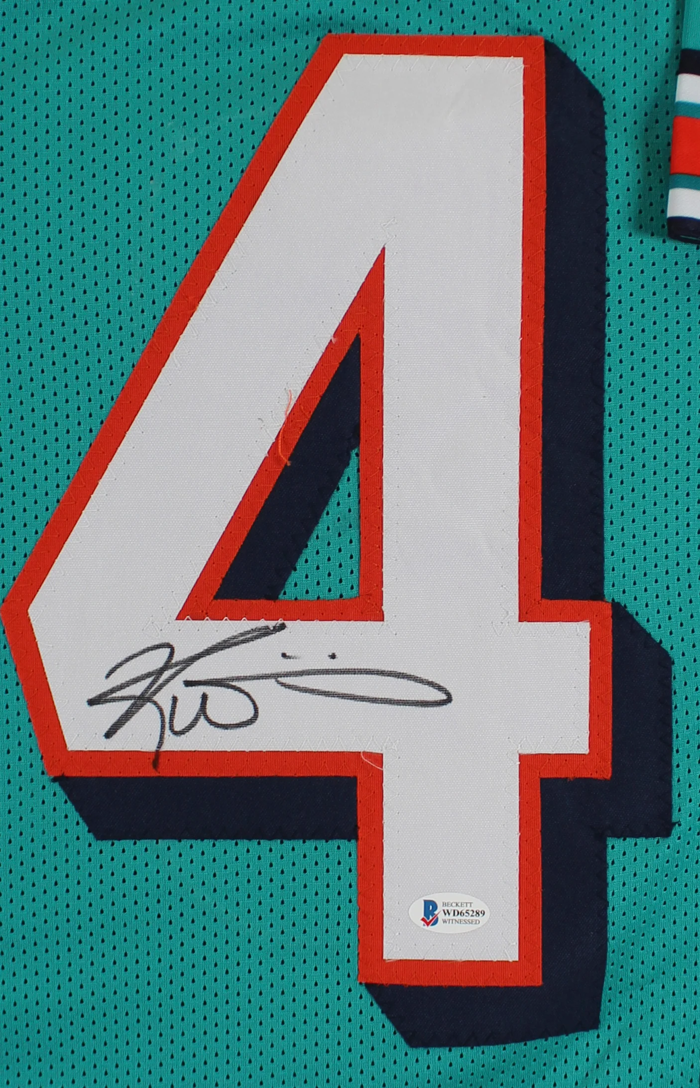 Ricky Williams Authentic Signed Teal Pro Style Jersey Autographed BAS Witnessed - Image 3