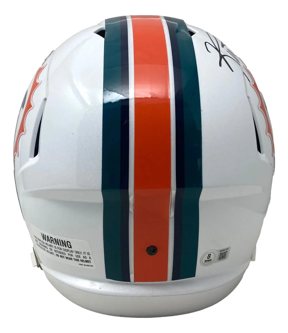 Ricky Williams Signed Dolphins FS 97-12 Speed Replica Helmet Smoke Weed BAS - Image 3