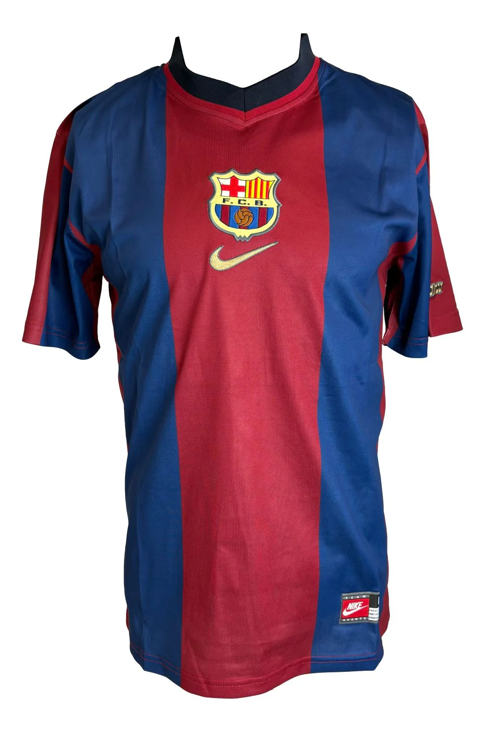 Rivaldo Signed Barcelona 1998/99 Nike Soccer Jersey BAS - Image 3