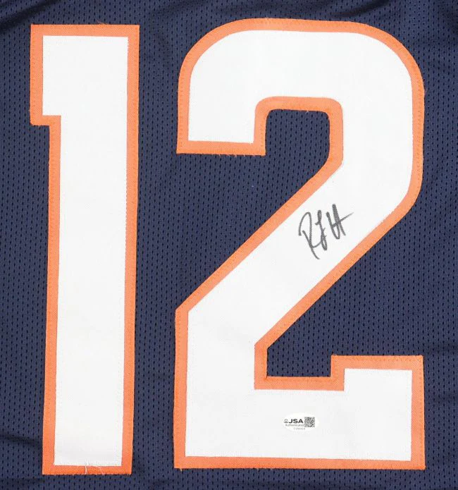 RJ Harvey Denver Signed Navy Blue Football Jersey JSA QR Hologram - Image 2