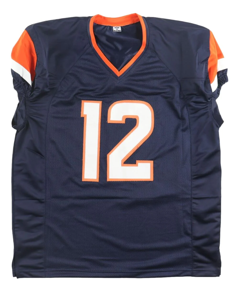 RJ Harvey Denver Signed Navy Blue Football Jersey JSA QR Hologram - Image 3