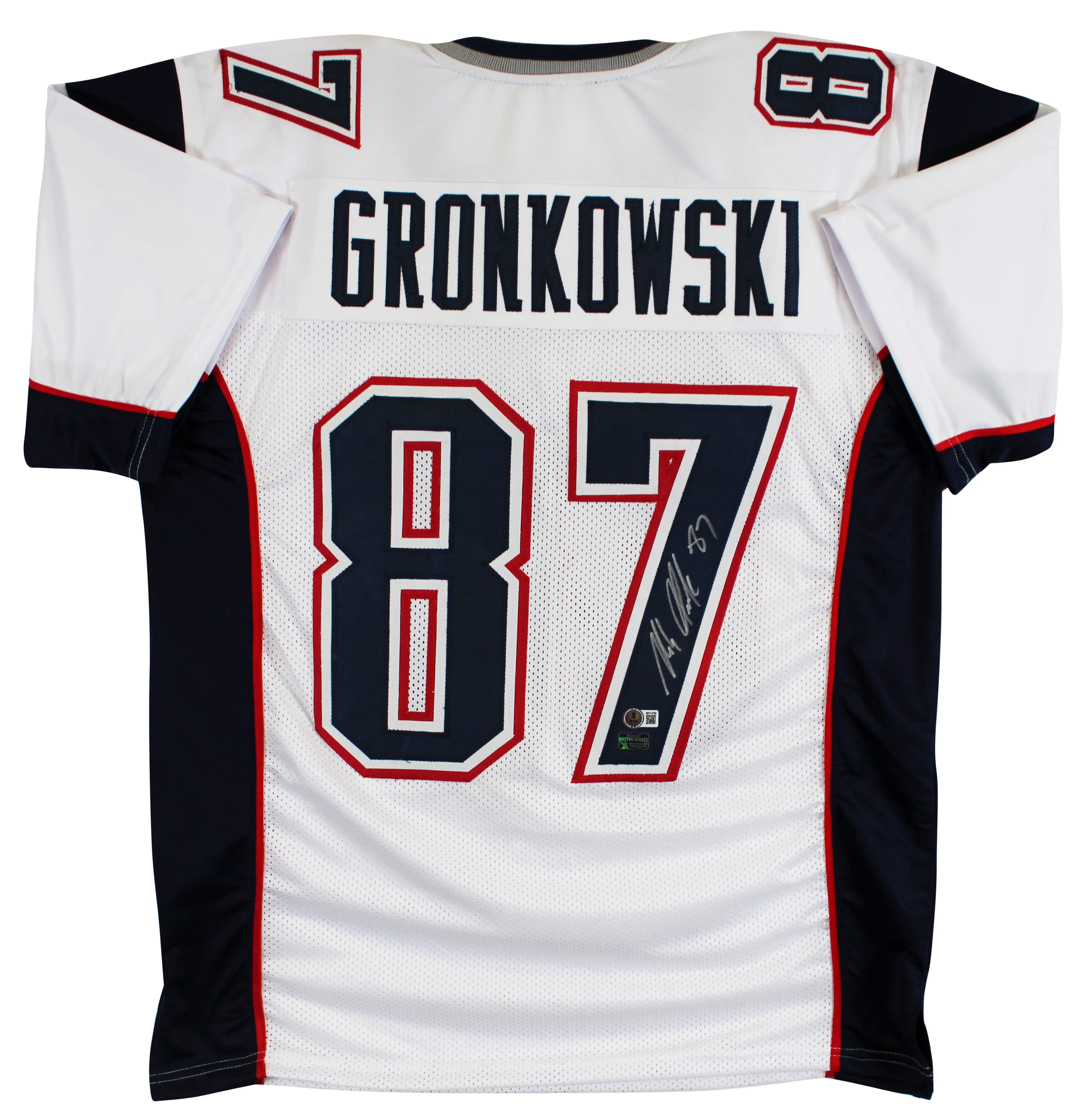 Rob Gronkowski Authentic Signed White Pro Style Jersey Autographed BAS Witnessed - Image 2