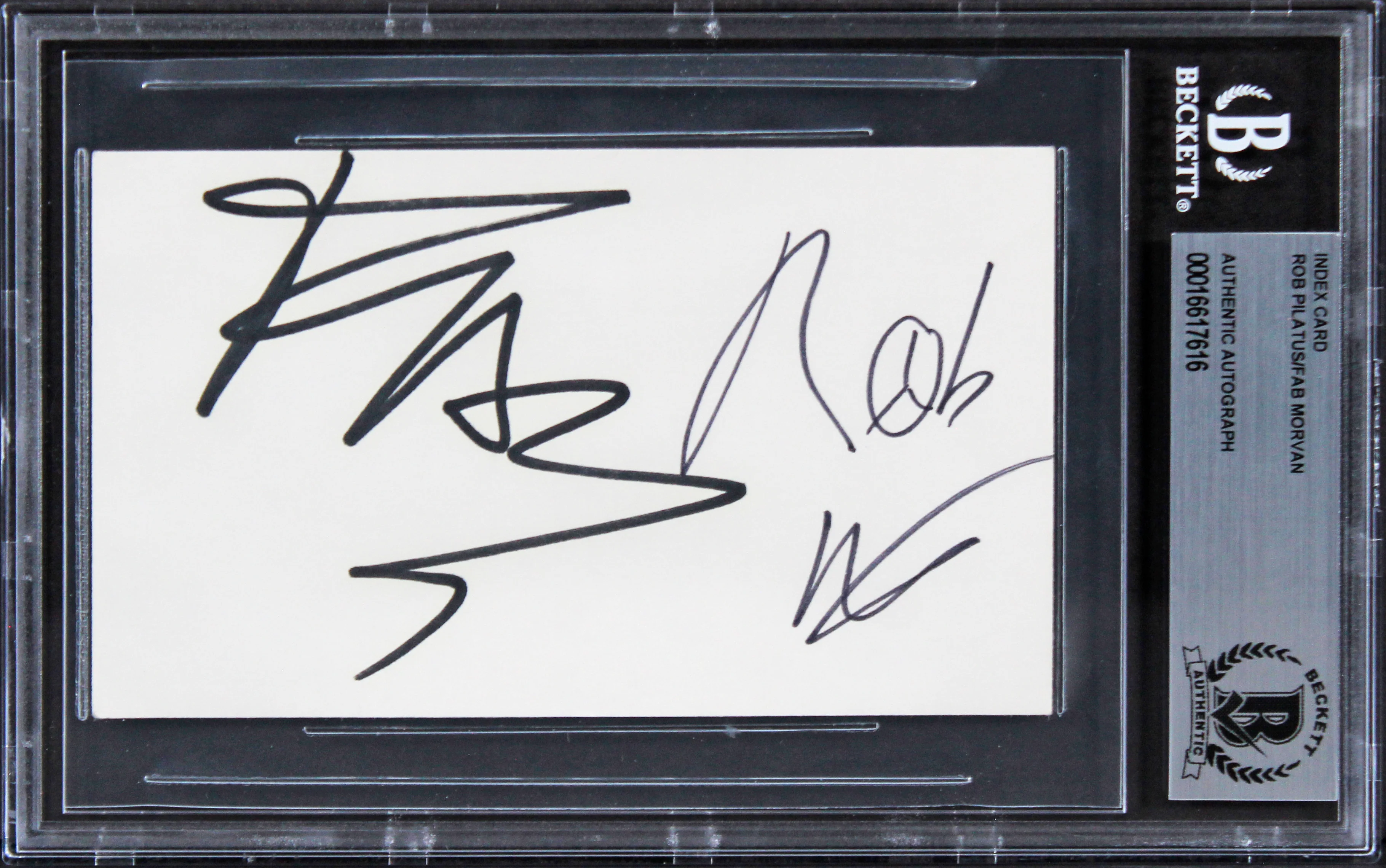 Rob Pilatus & Fab Morvan Milli Vanilli Signed 3x5 Index Card BAS Slabbed - Image 2