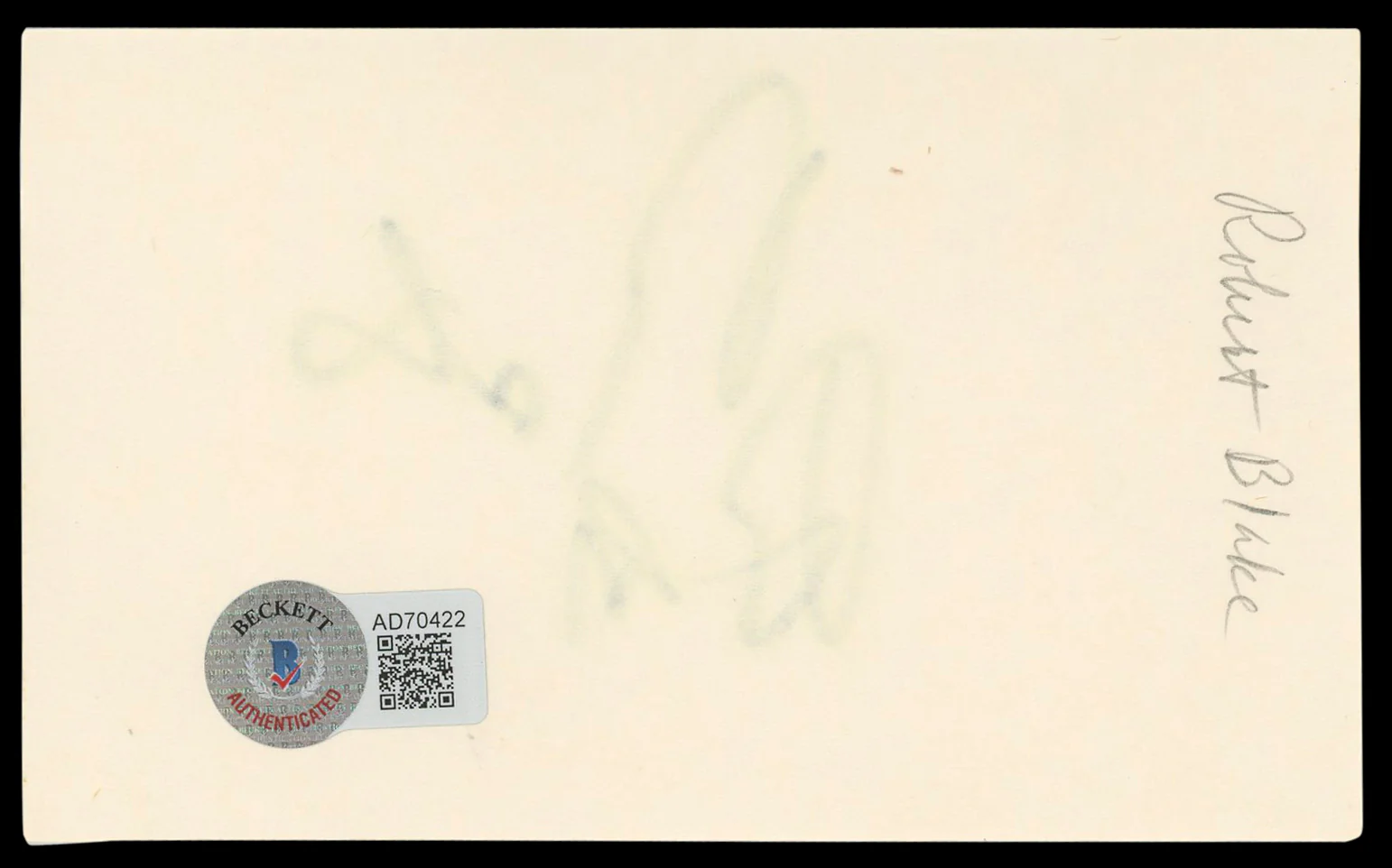Robert Blake In Cold Blood Signed 3x5 Index Card Autographed BAS #AD70422 - Image 3