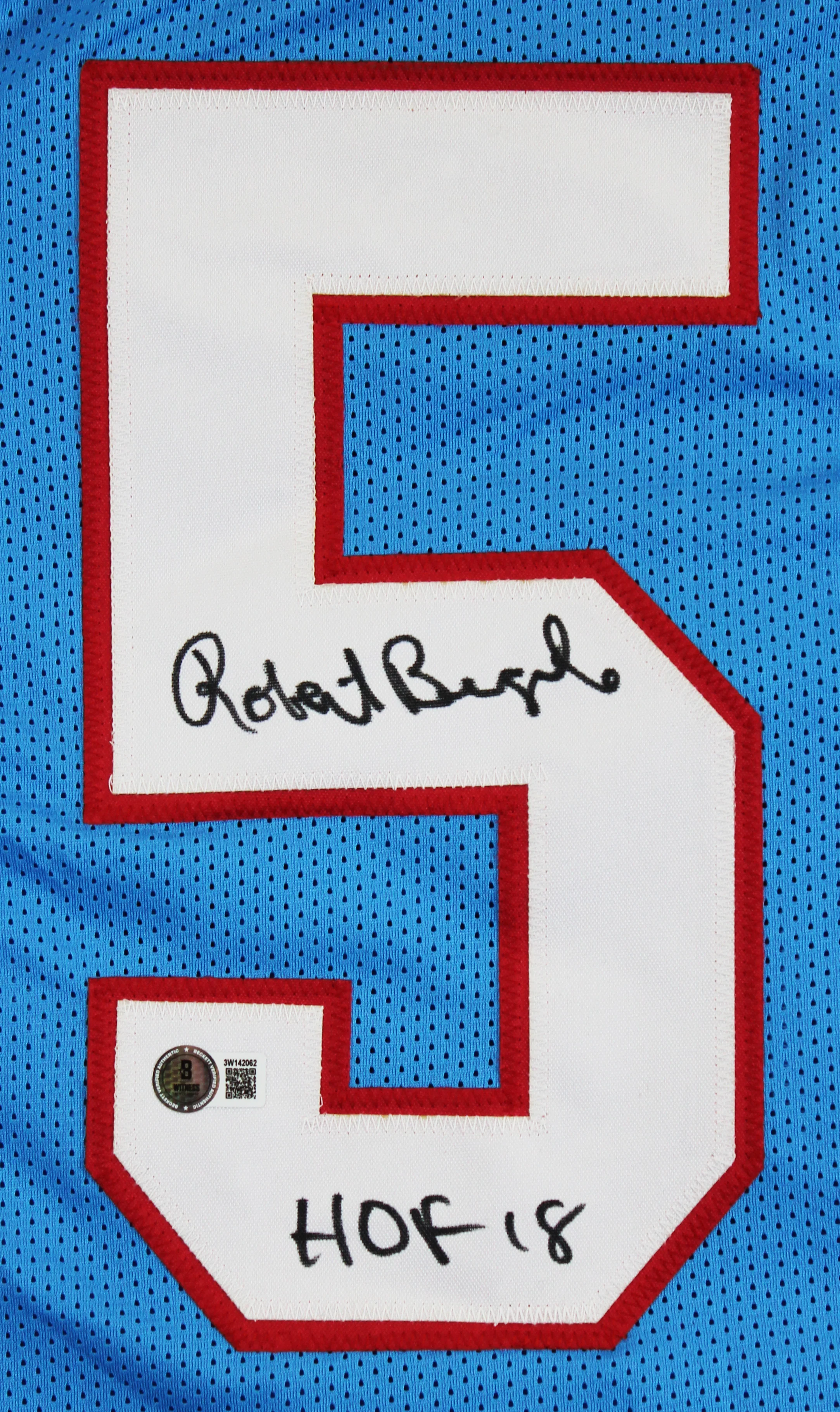 Robert Brazile "HOF 2018" Signed Light Blue Pro Style Jersey BAS Witnessed - Image 3
