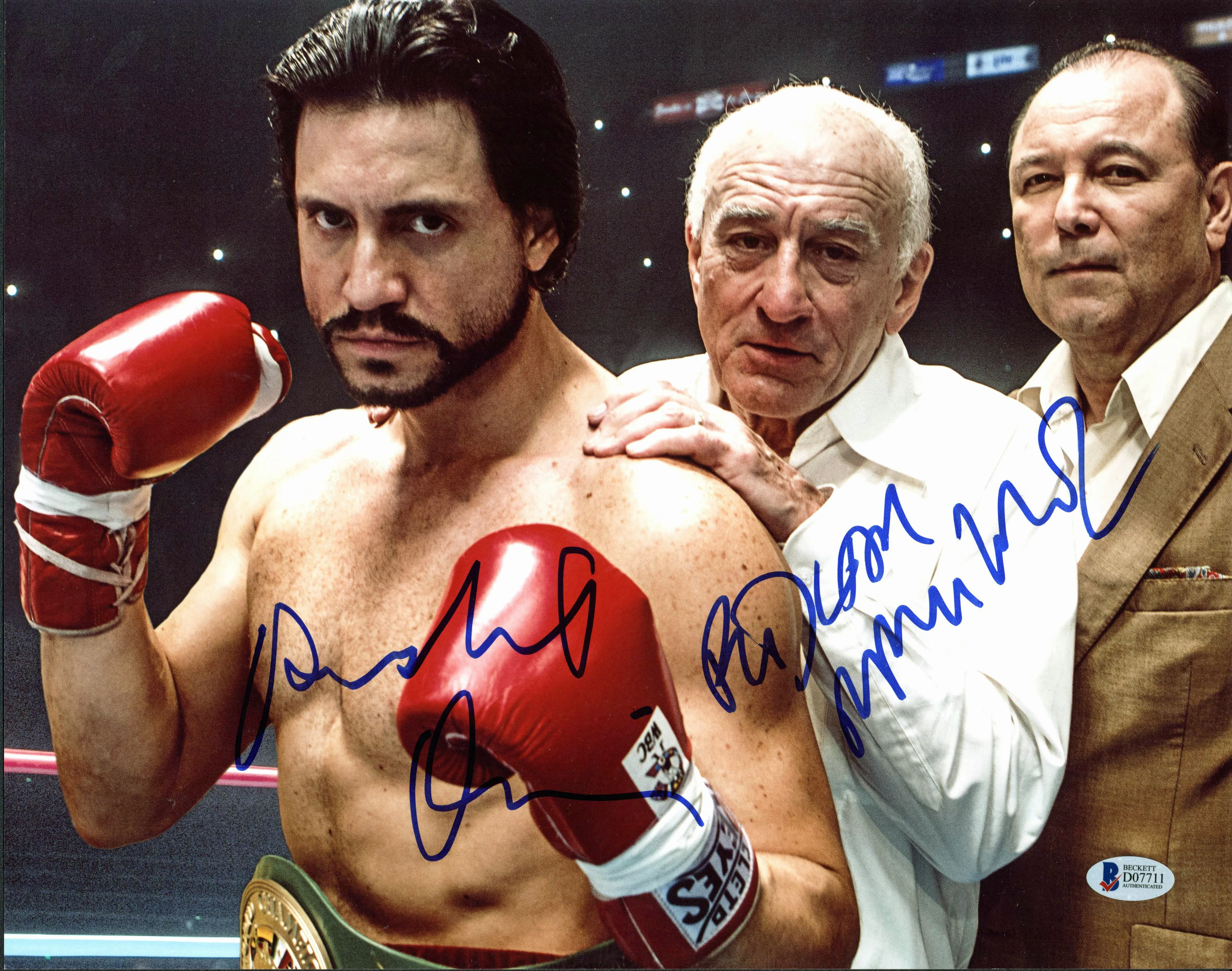 Robert De Niro & Edgar Ramirez Hands of Stone Signed 11x14 Photo BAS #D07711