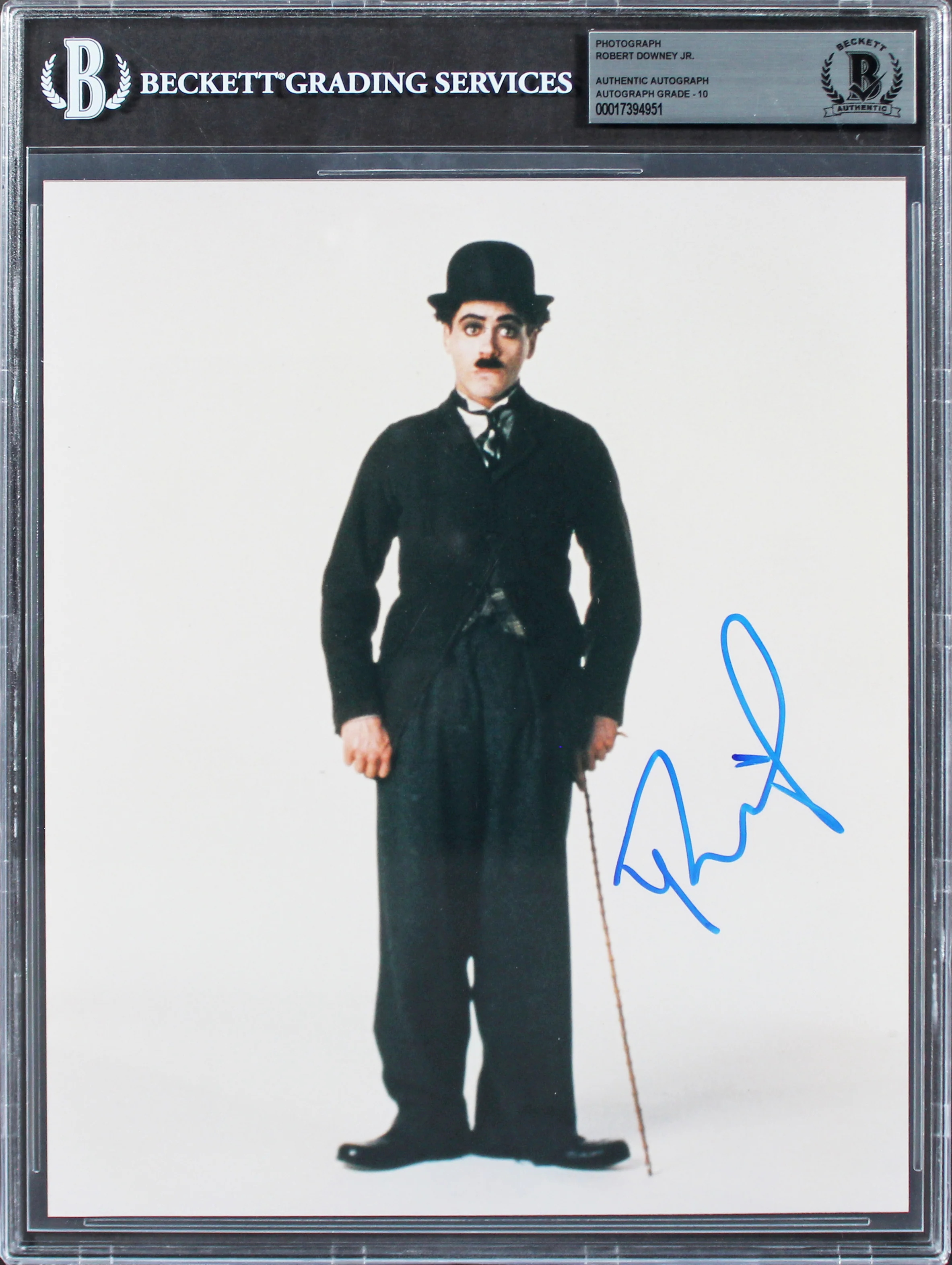 Robert Downey Jr. Chaplin Authentic Signed 8x10 Photo Auto Graded 10 BAS Slabbed - Image 2
