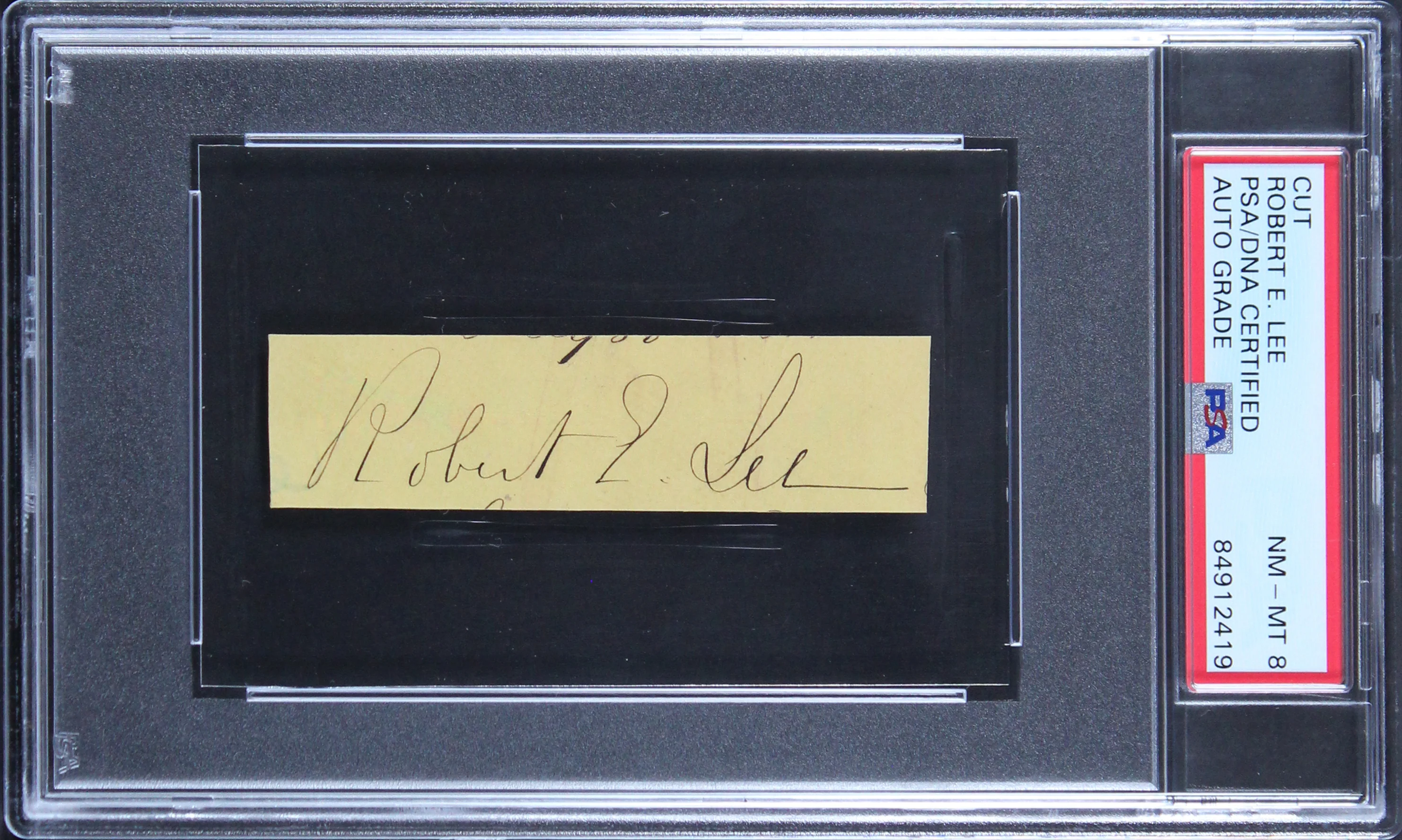 Robert E. Lee Authentic Signed 1x3.35 Cut Signature Auto Grade 8 PSA/DNA Slabbed - Image 2