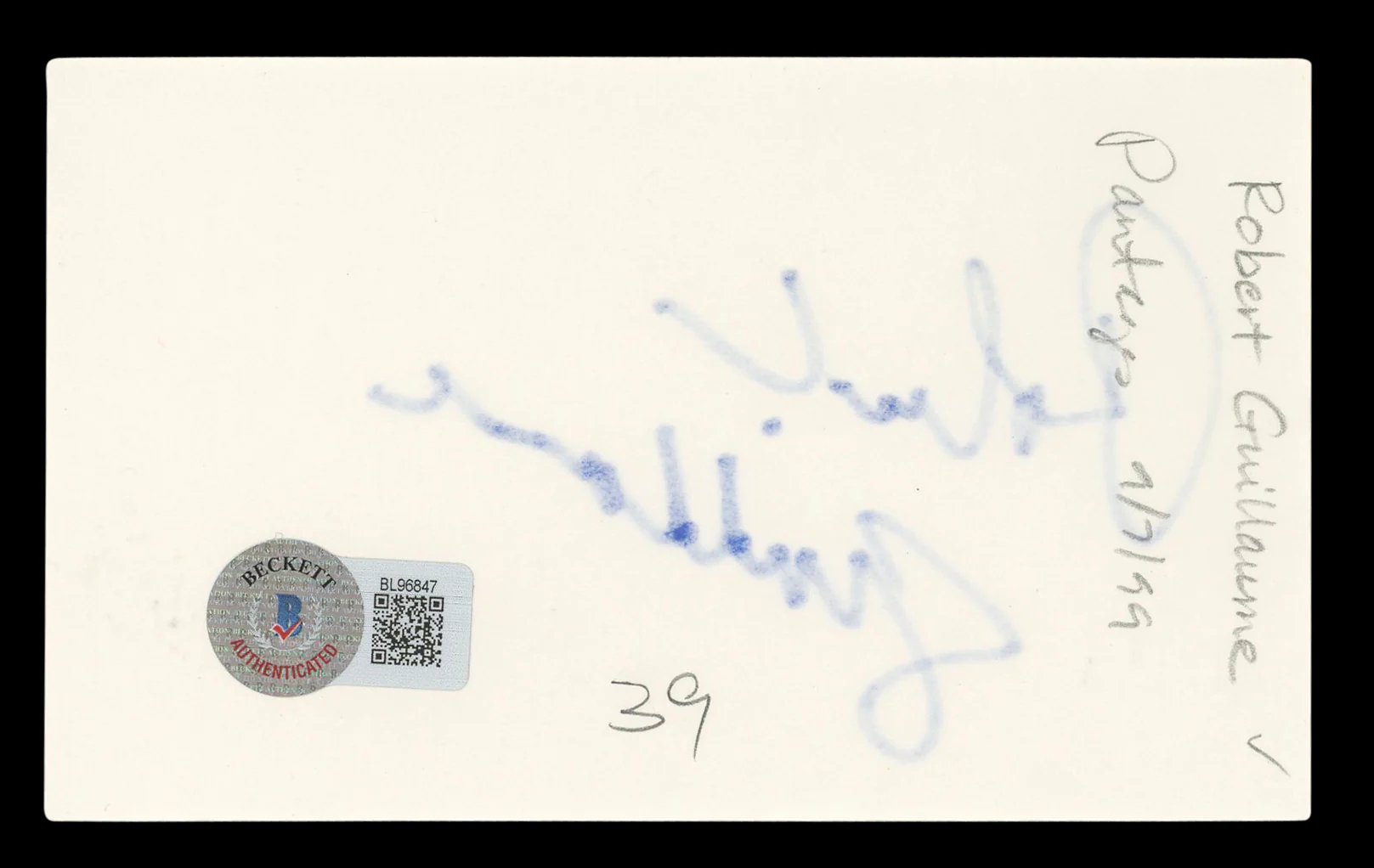 Robert Guillaume The Lion King Authentic Signed 3x5 Index Card BAS #BL96847 - Image 3