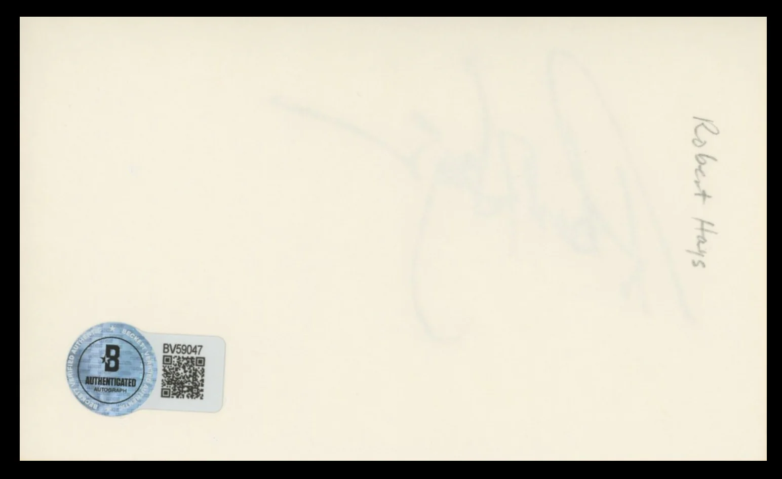 Robert Hays Airplane! Authentic Signed 3x5 Index Card BAS #BV59047 - Image 3