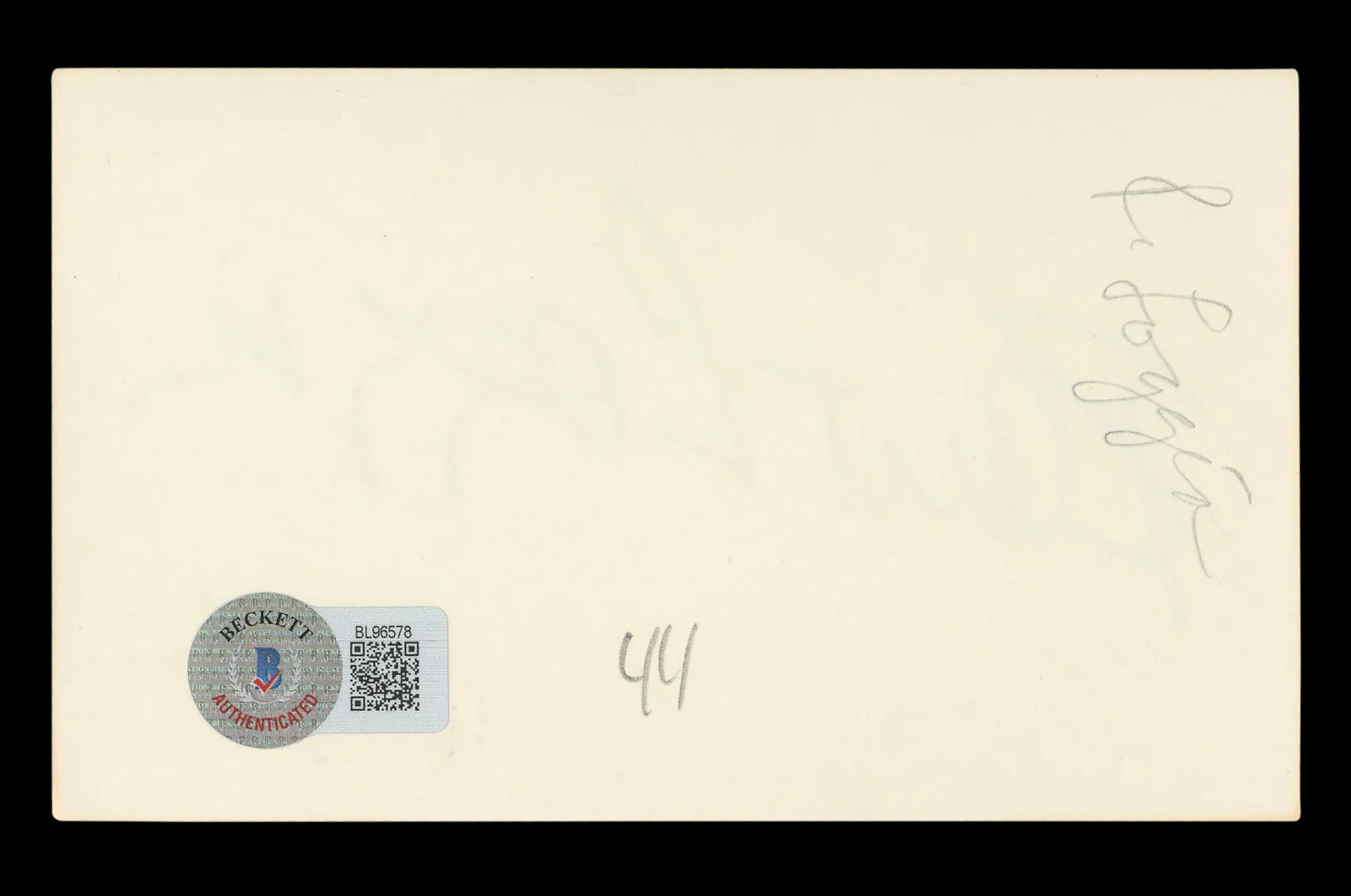 Robert Loggia Big Authentic Signed 3x5 Index Card Autographed BAS #BL96578 - Image 3