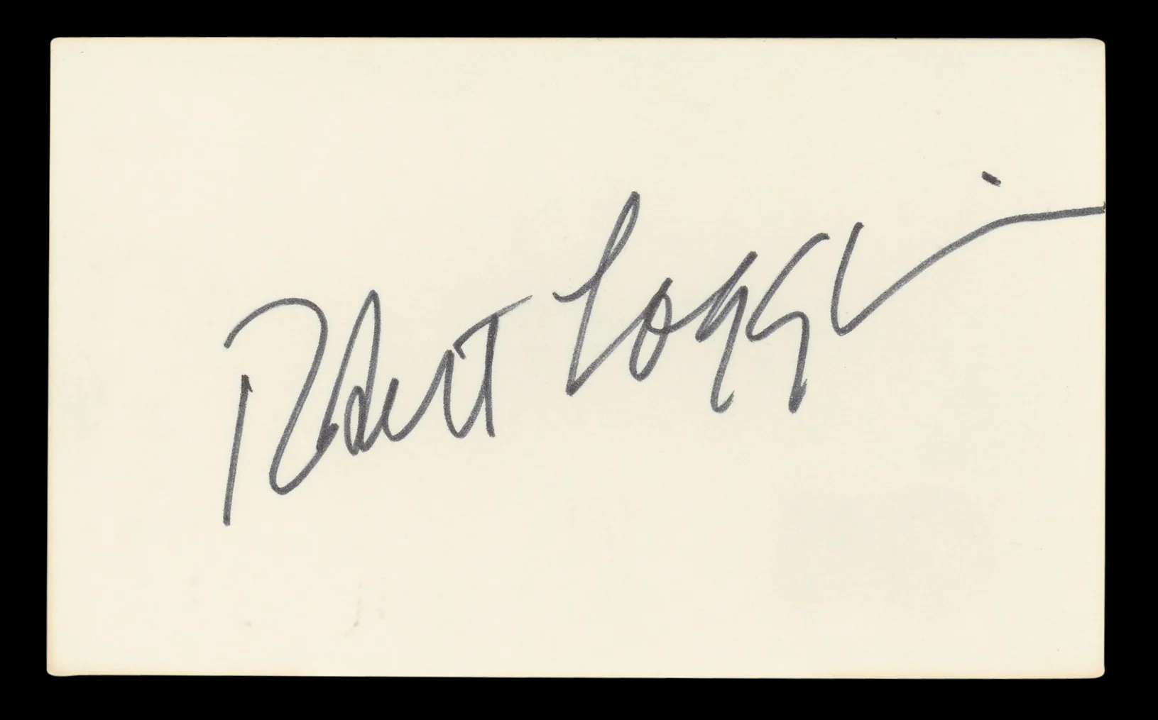 Robert Loggia Big Authentic Signed 3x5 Index Card Autographed BAS #BL96579 - Image 2