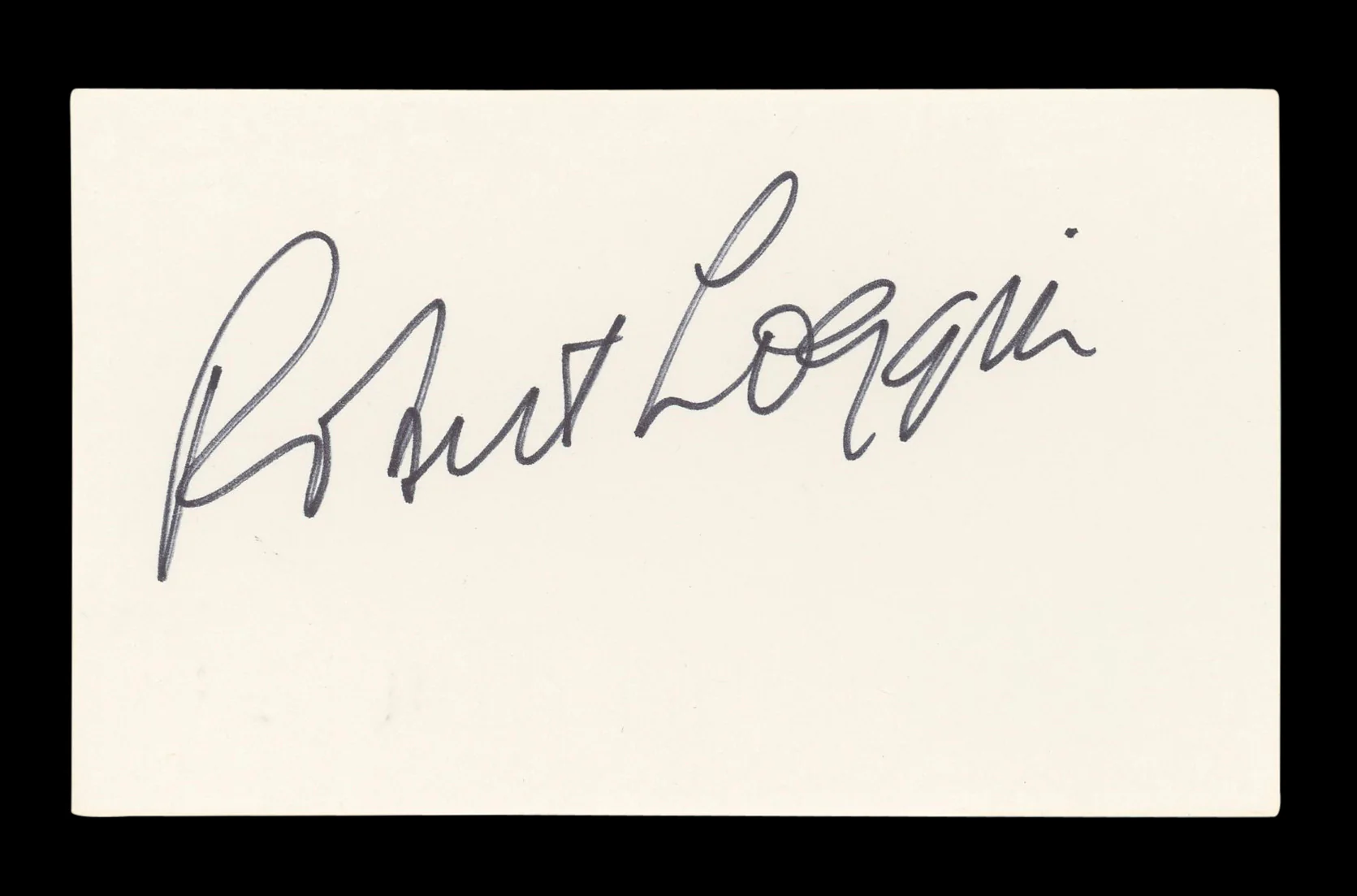 Robert Loggia Big Authentic Signed 3x5 Index Card Autographed BAS #BL96585 - Image 2