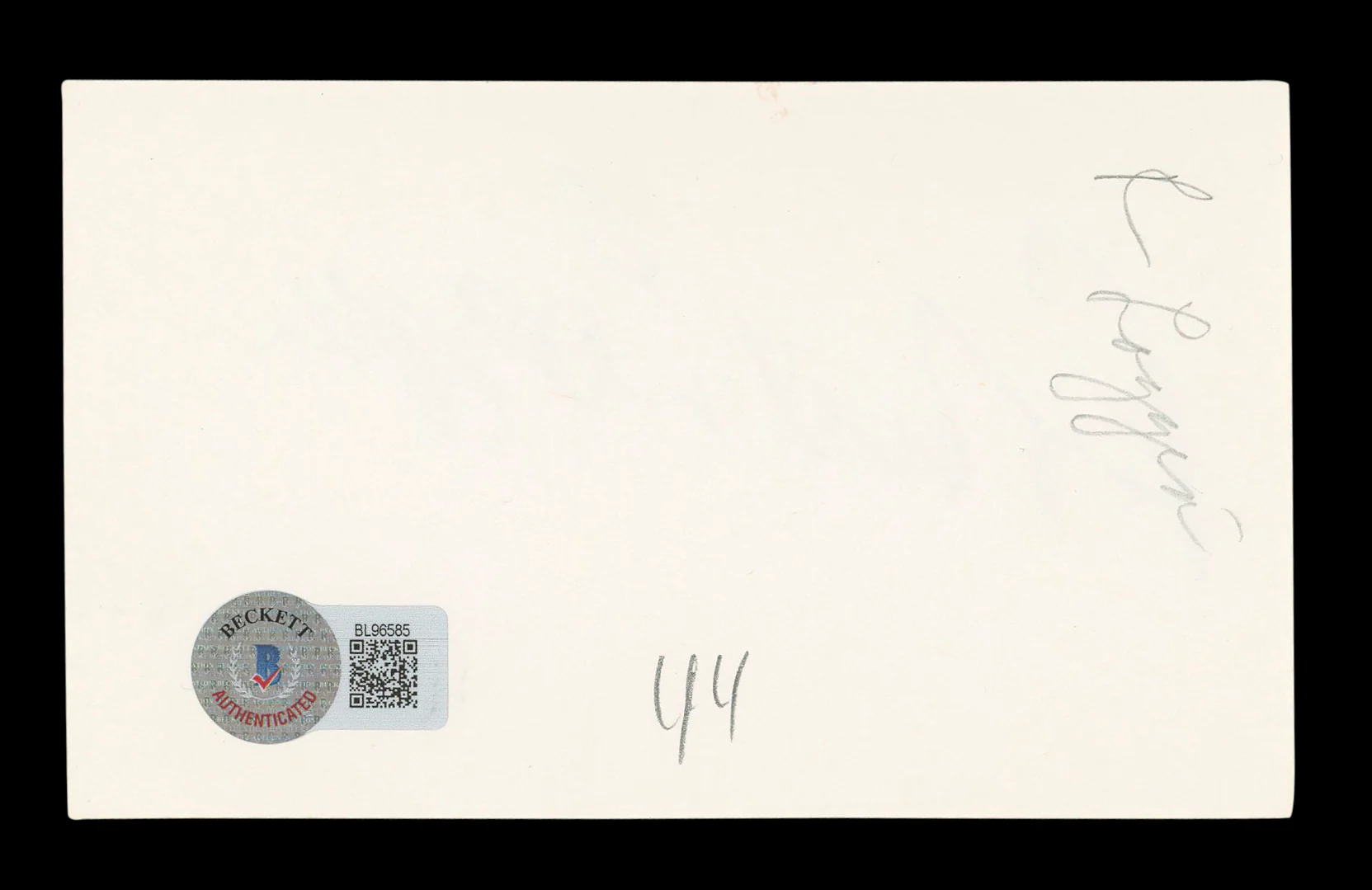Robert Loggia Big Authentic Signed 3x5 Index Card Autographed BAS #BL96585 - Image 3