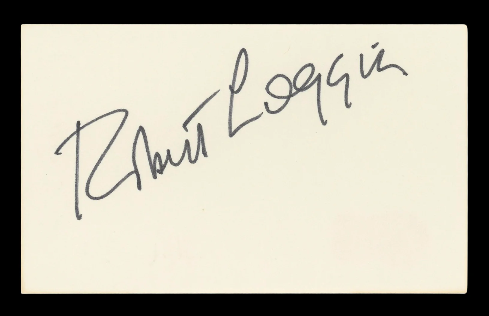 Robert Loggia Big Authentic Signed 3x5 Index Card Autographed BAS #BL96591 - Image 2