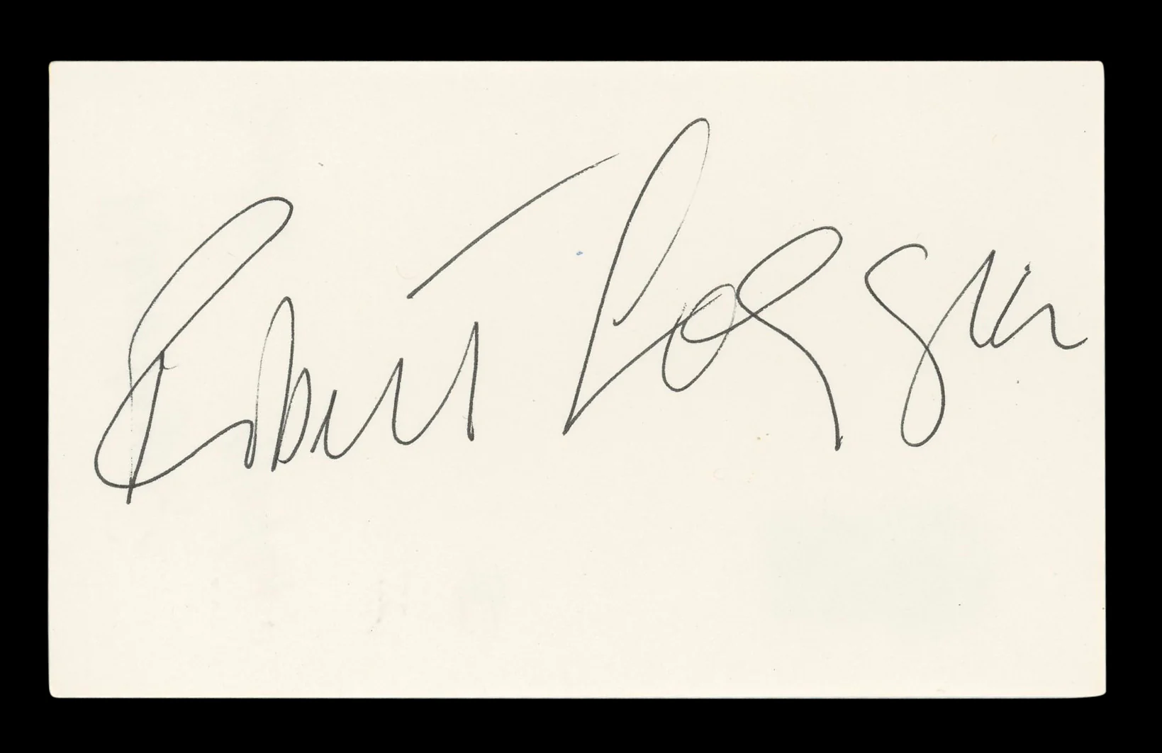 Robert Loggia Big Authentic Signed 3x5 Index Card Autographed BAS #BL96592 - Image 2
