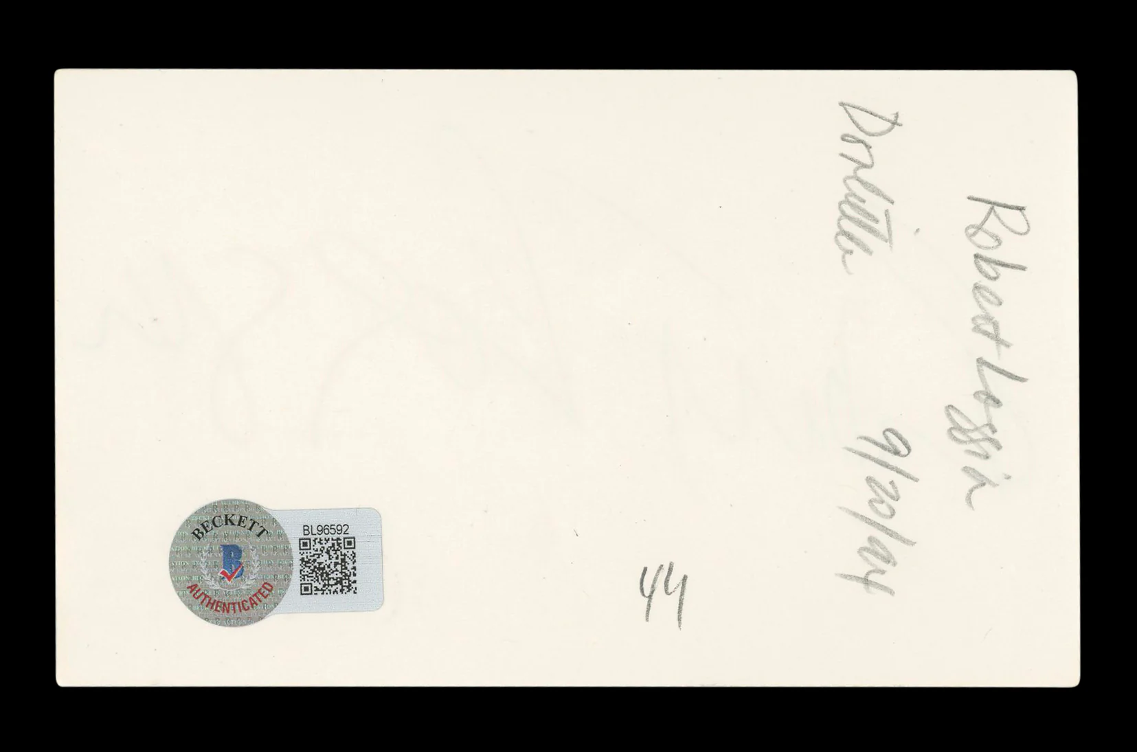 Robert Loggia Big Authentic Signed 3x5 Index Card Autographed BAS #BL96592 - Image 3