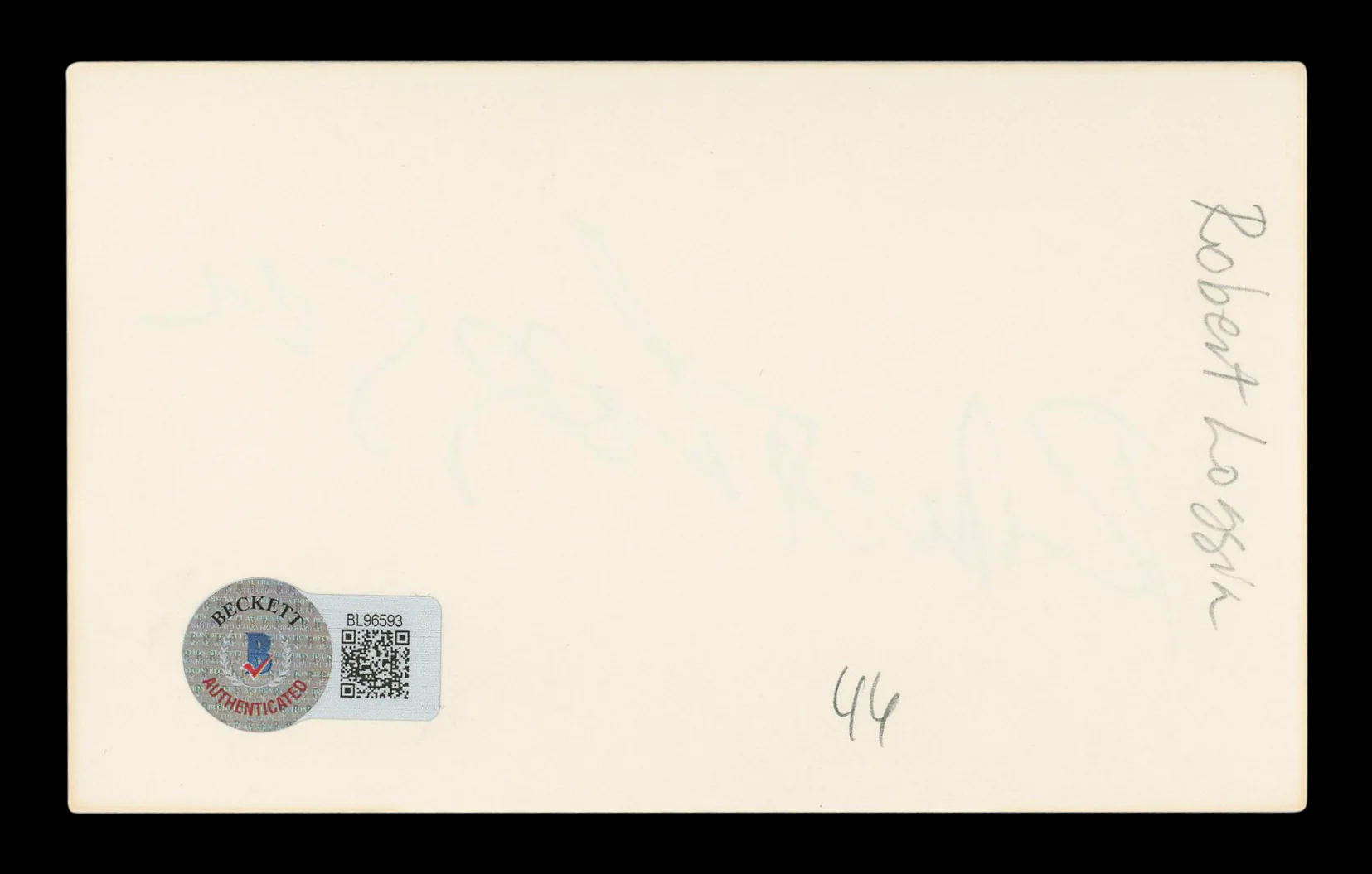 Robert Loggia Big Authentic Signed 3x5 Index Card Autographed BAS #BL96593 - Image 3