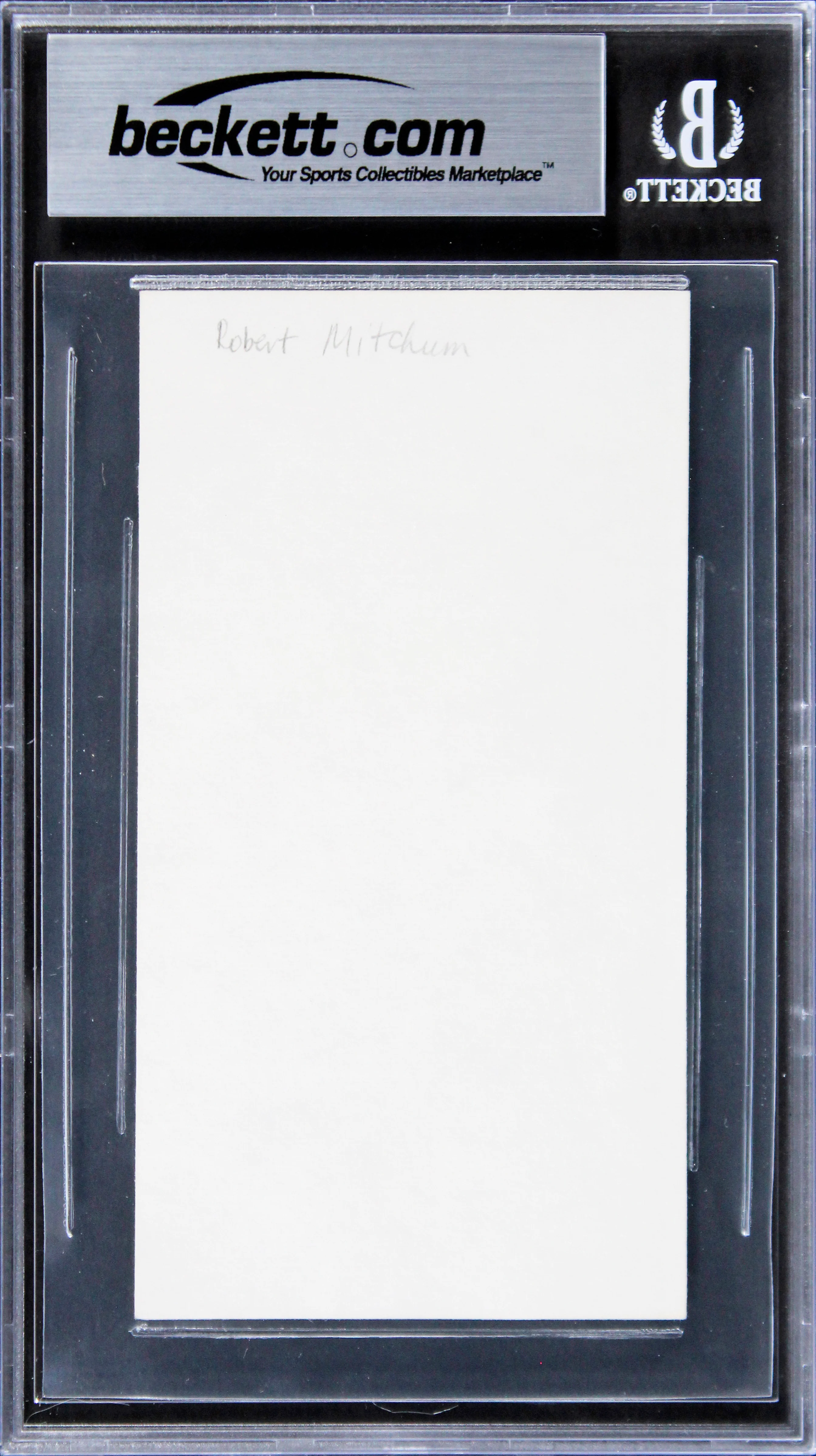 Robert Mitchum The Night of the Hunter Signed 3x5 Index Card BAS Slabbed - Image 3