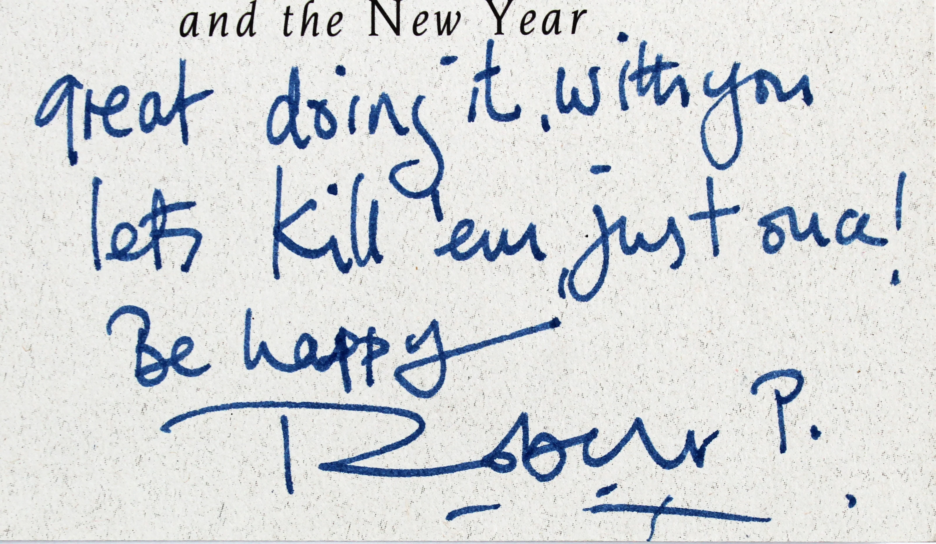 Robert Plant Led Zeppelin Signed 4x8.15 Christmas Greeting Card BAS #AB14600 - Image 3
