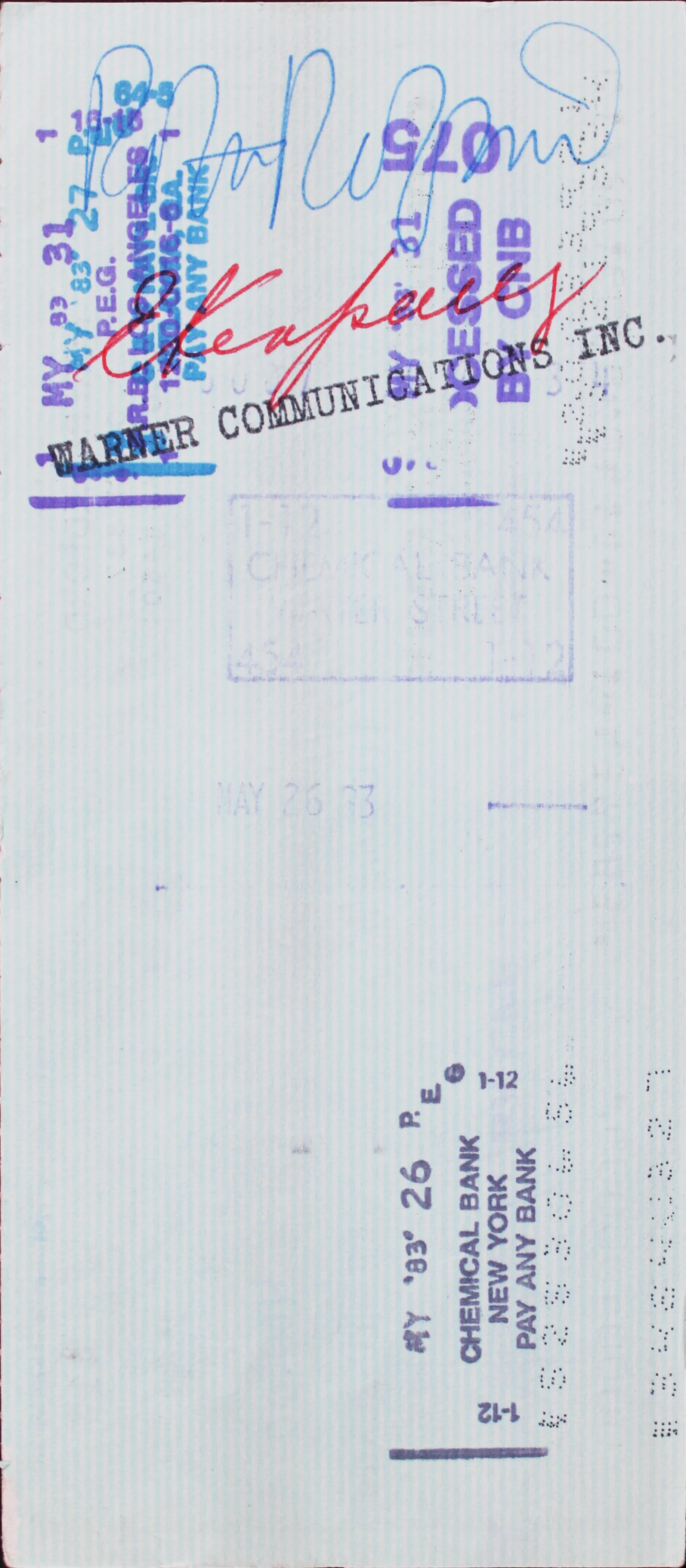Robert Redford Authentic Double Signed 2.5x6 1983 Personal Check BAS #AE13625 - Image 3