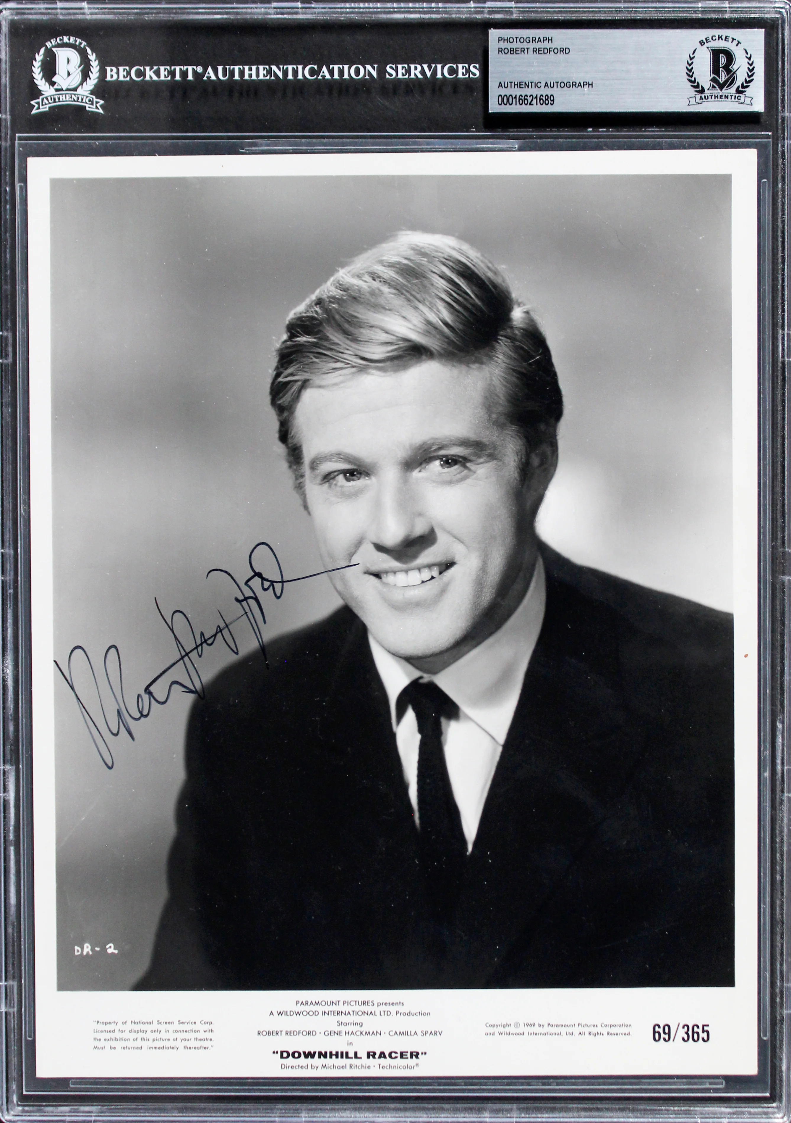 Robert Redford Downhill Racer Authentic Signed 8x10 Promo Photo BAS Slabbed - Image 2