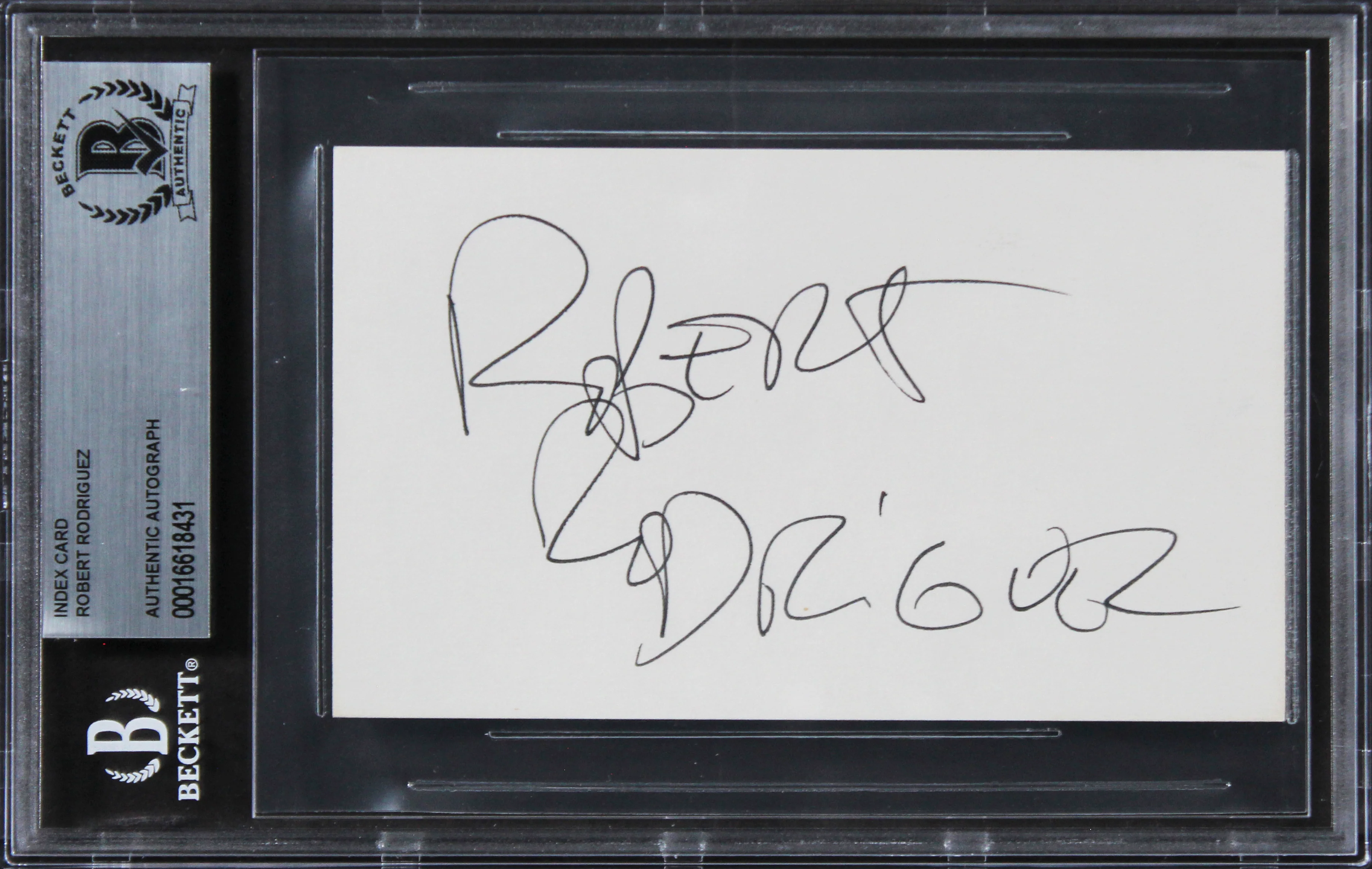 Robert Rodriguez El Mariachi Authentic Signed 3x5 Index Card BAS Slabbed 1 - Image 2