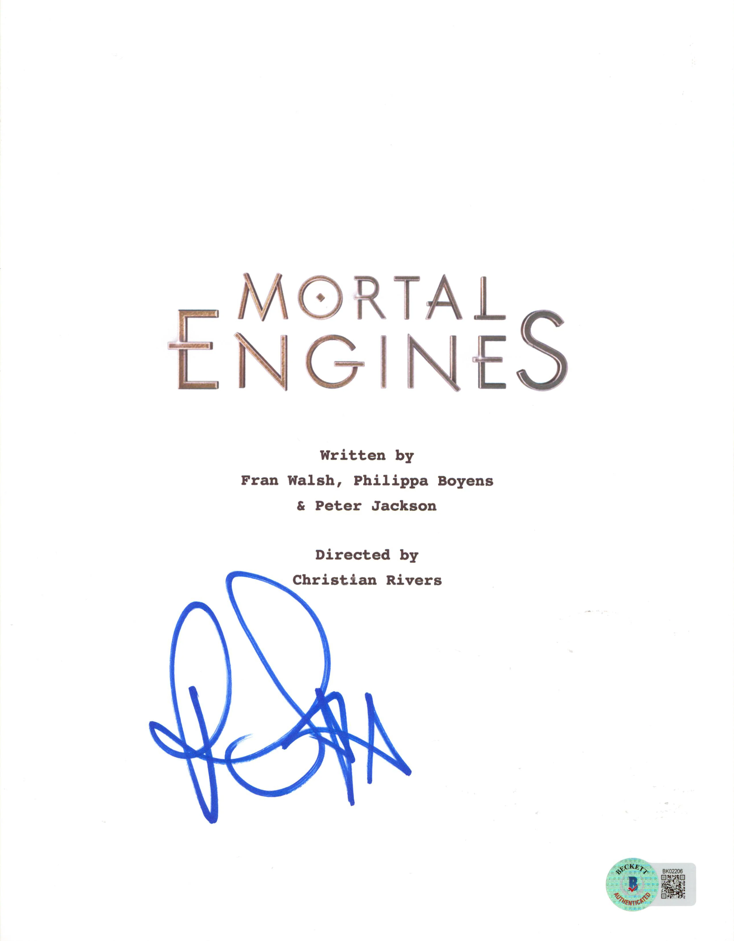 Robert Sheehan Mortal Engines Authentic Signed Script Cover BAS #BK02206 - Image 2