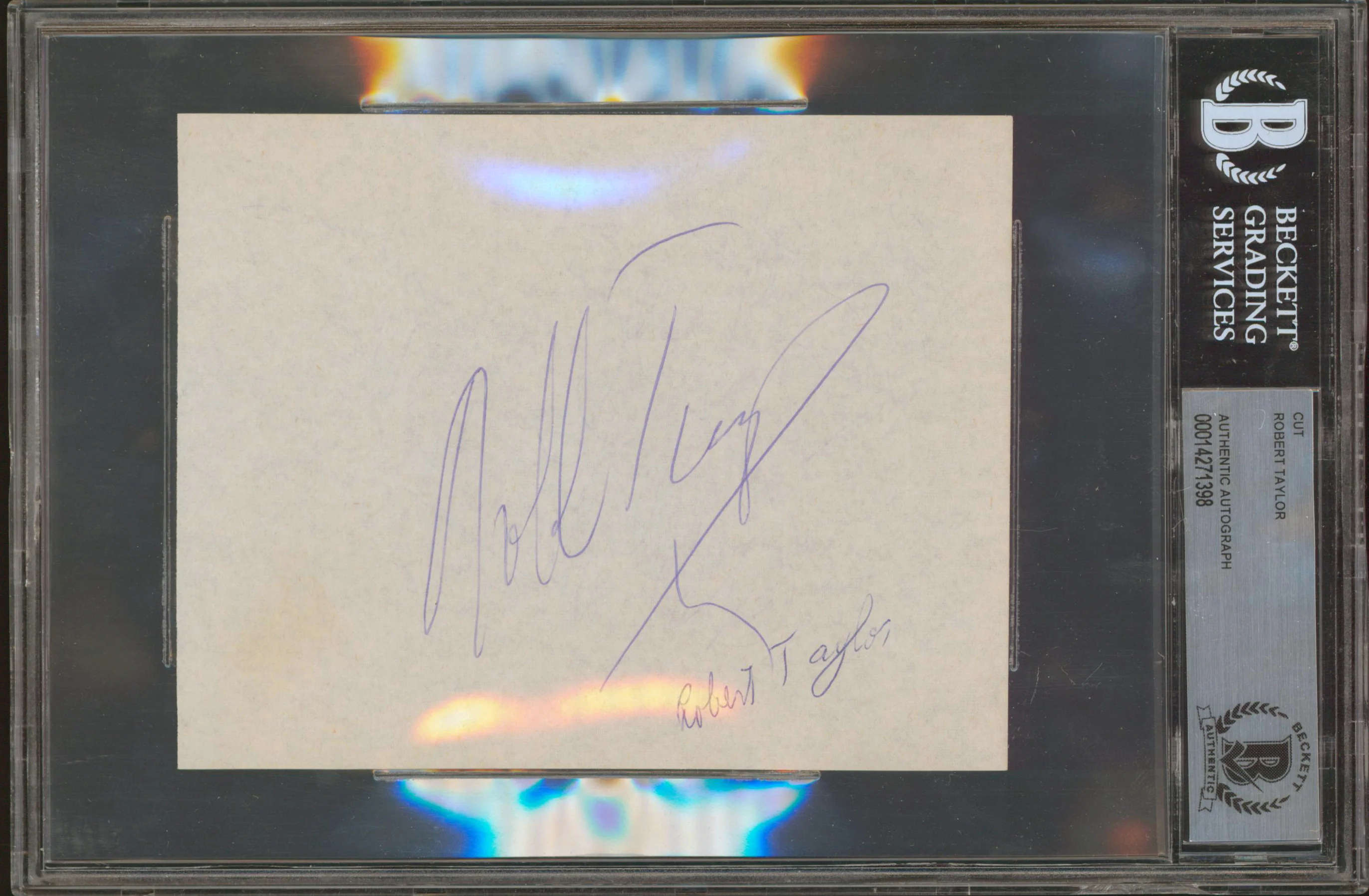 Robert Taylor Ivanhoe Authentic Signed 4.5 x 5.5 Cut Signature BAS Slabbed - Image 2