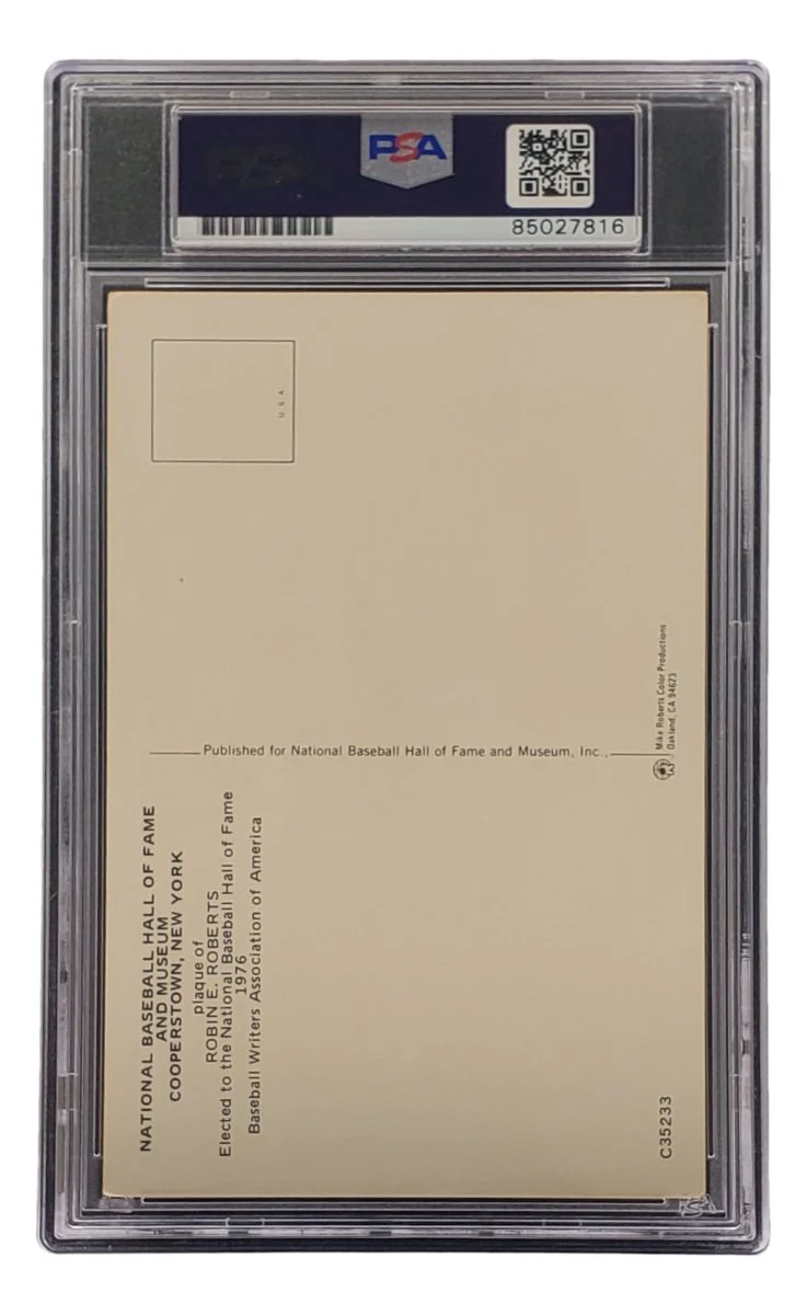 Robin Roberts Signed 4x6 Philadelhia Phillies HOF Plaque Card PSA/DNA 85027816 - Image 2