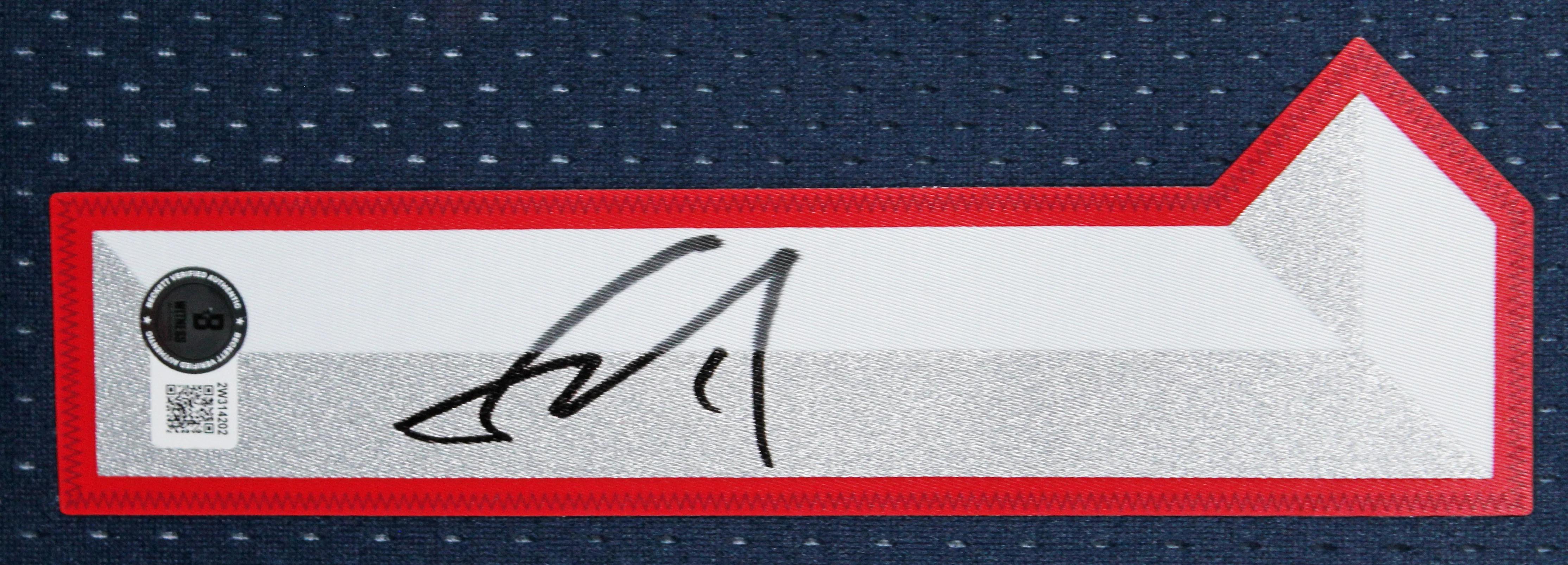 Rockets Yao Ming Signed Blue M&N 2002-03 HWC Swingman Framed Jersey BAS Witness - Image 3