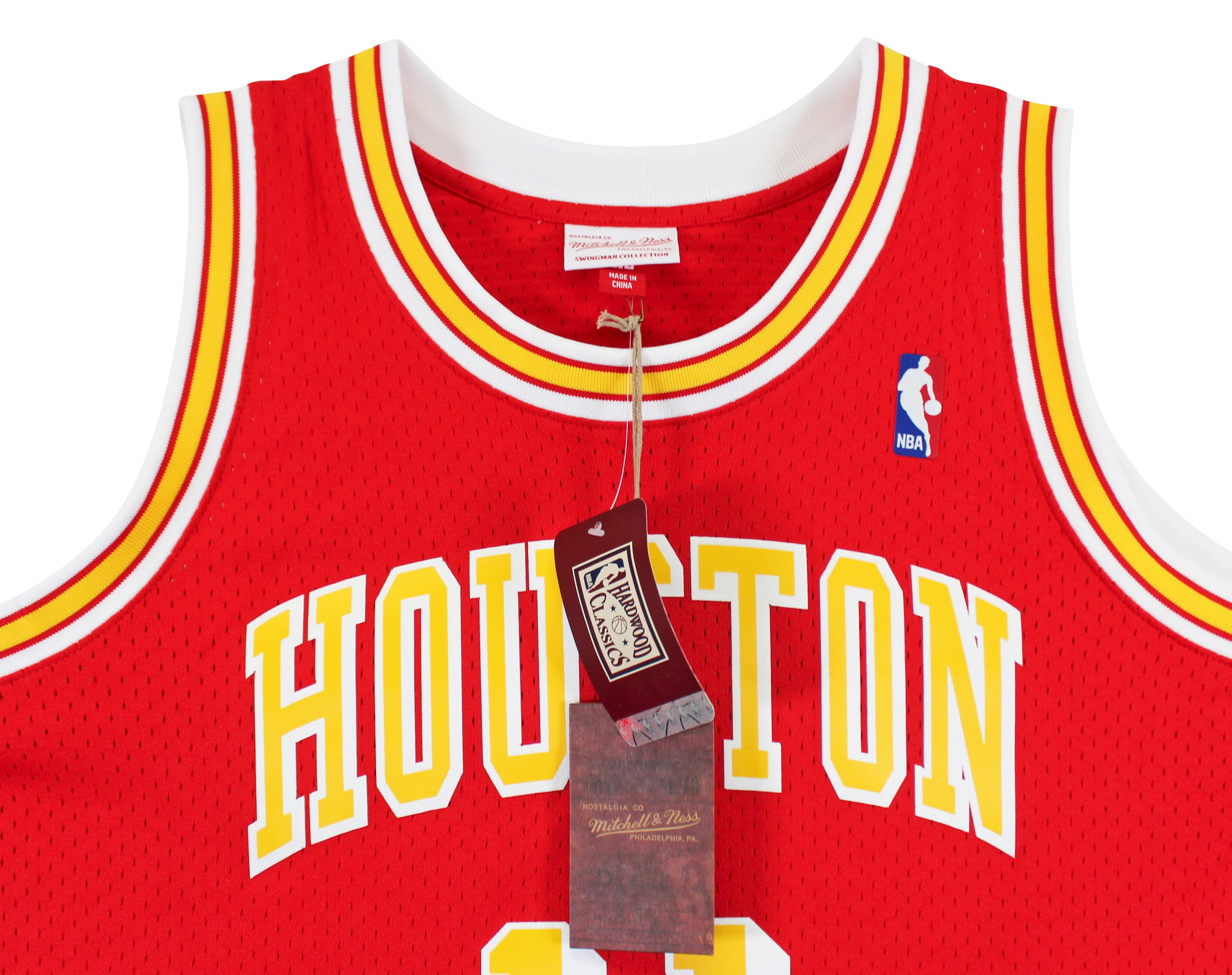 Rockets Yao Ming Signed Red M&N 2004-05 HWC Swingman Jersey BAS Witnessed - Image 5