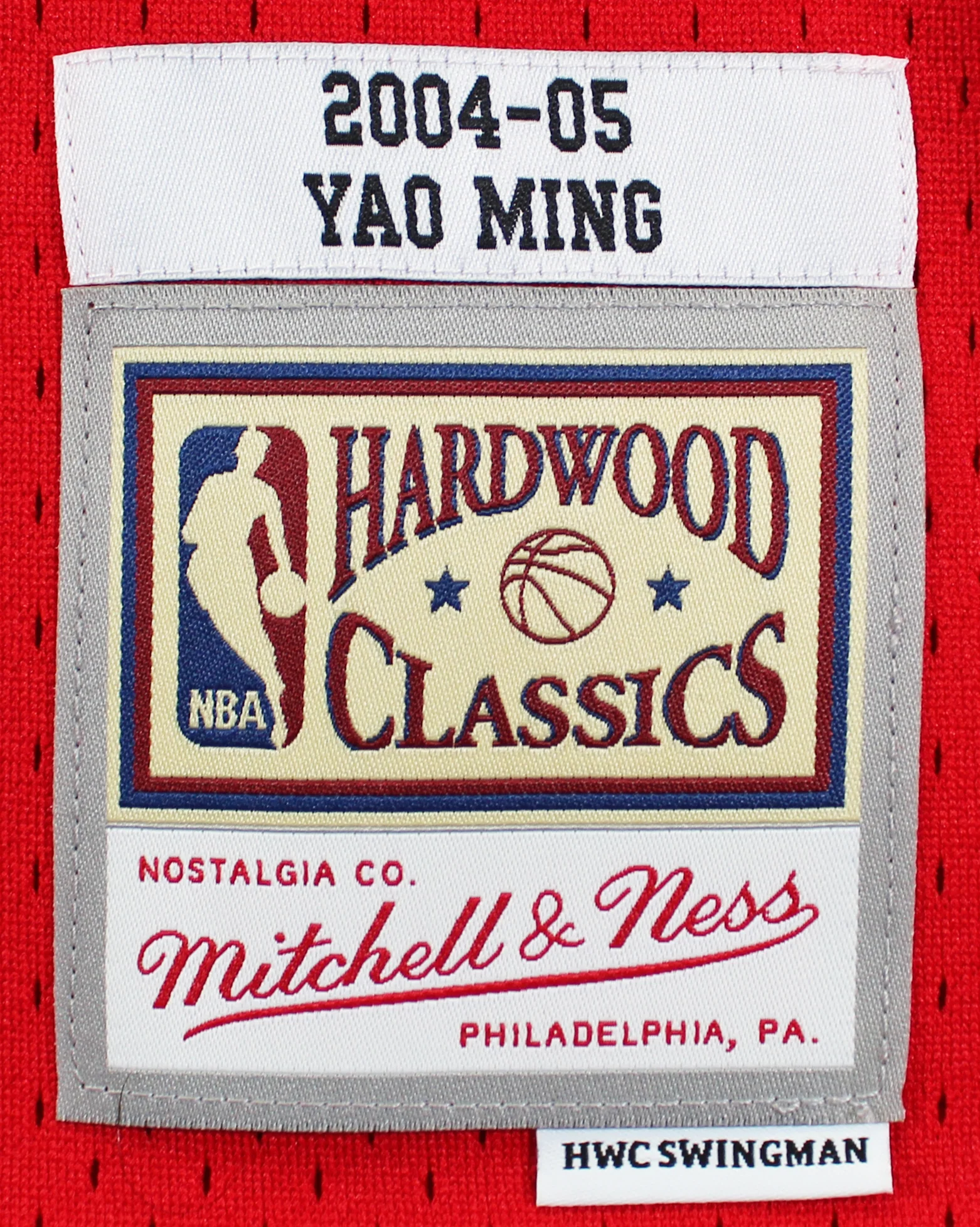 Rockets Yao Ming Signed Red M&N 2004-05 HWC Swingman Jersey BAS Witnessed - Image 6
