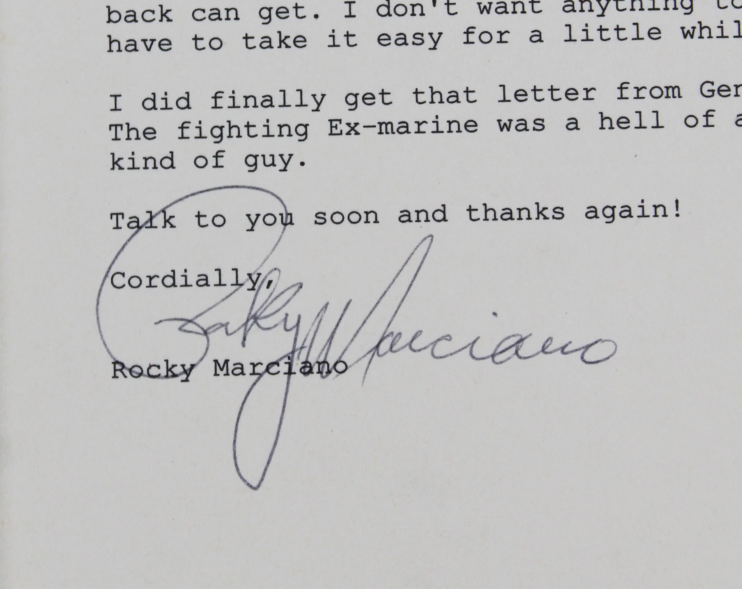 Rocky Marciano Authentic Signed & Framed 1969 Typed Letter PSA/DNA #E71356 - Image 3