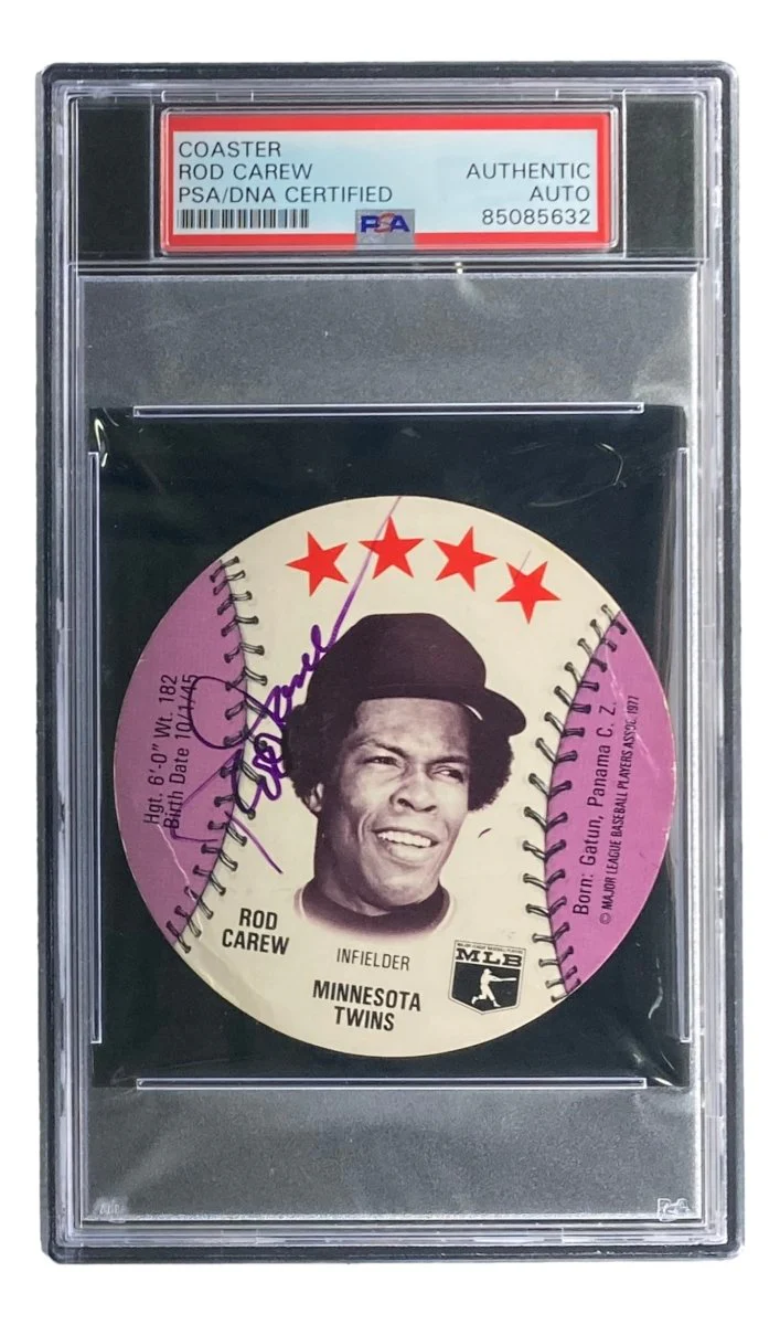 Rod Carew Signed 1977 MSA Minnesota Twins Disc Card PSA/DNA - Image 3
