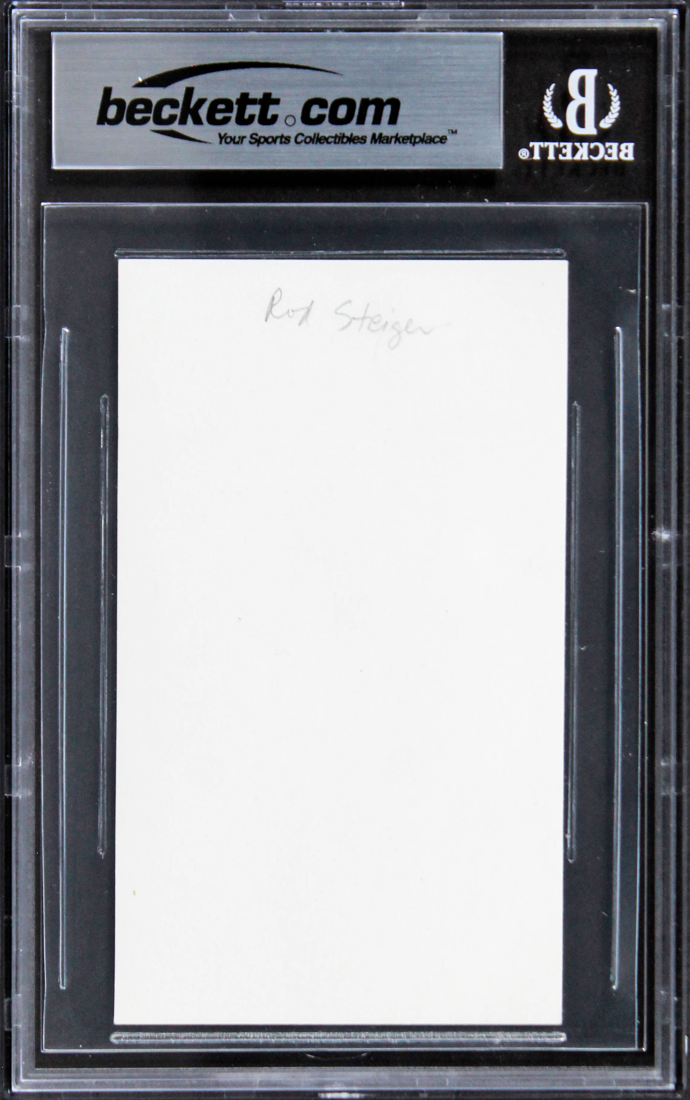 Rod Steiger In The Heat of the Night Signed 3x5 Index Card BAS Slabbed - Image 3