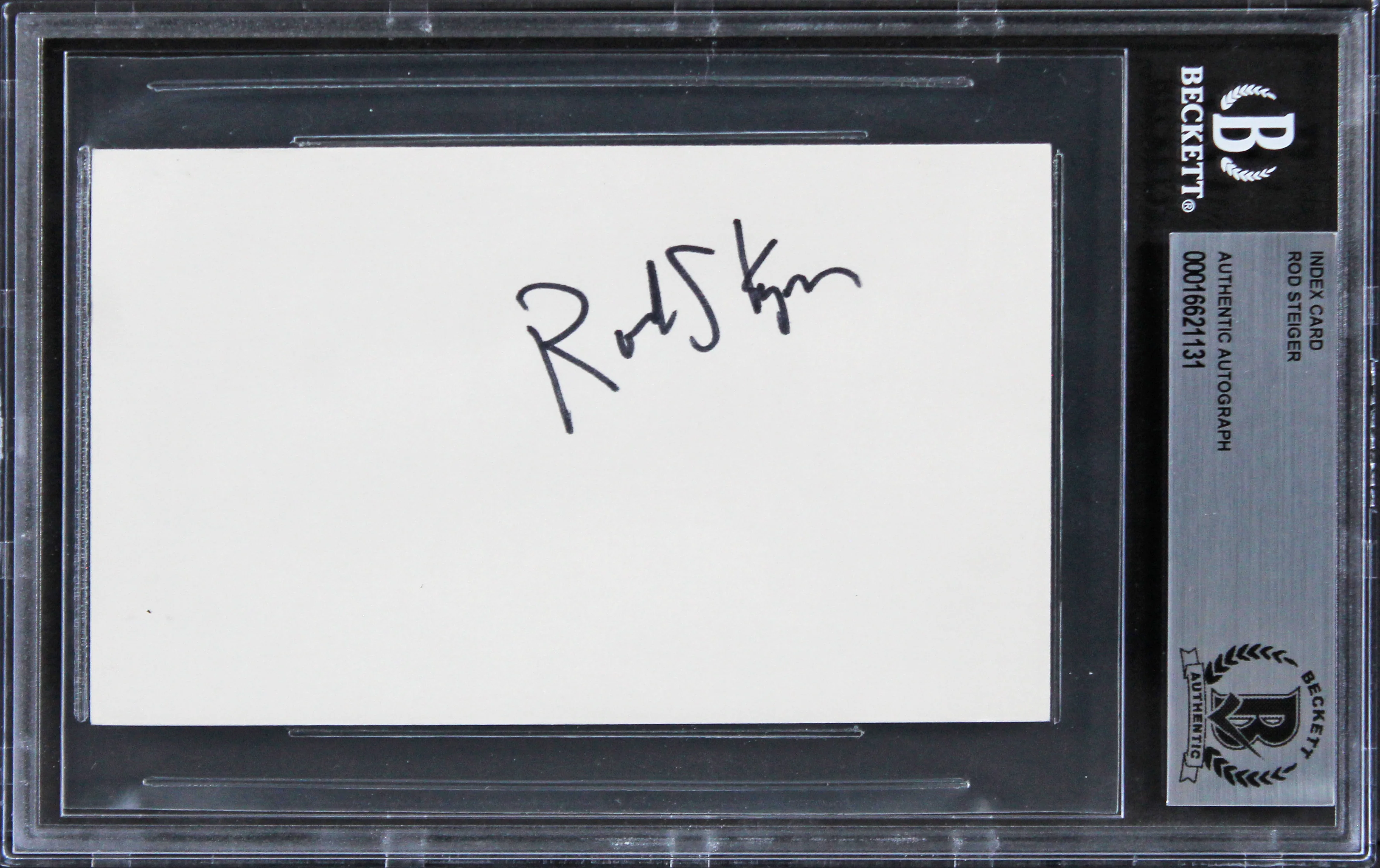 Rod Steiger In The Heat of the Night Signed 3x5 Index Card BAS Slabbed 4 - Image 2