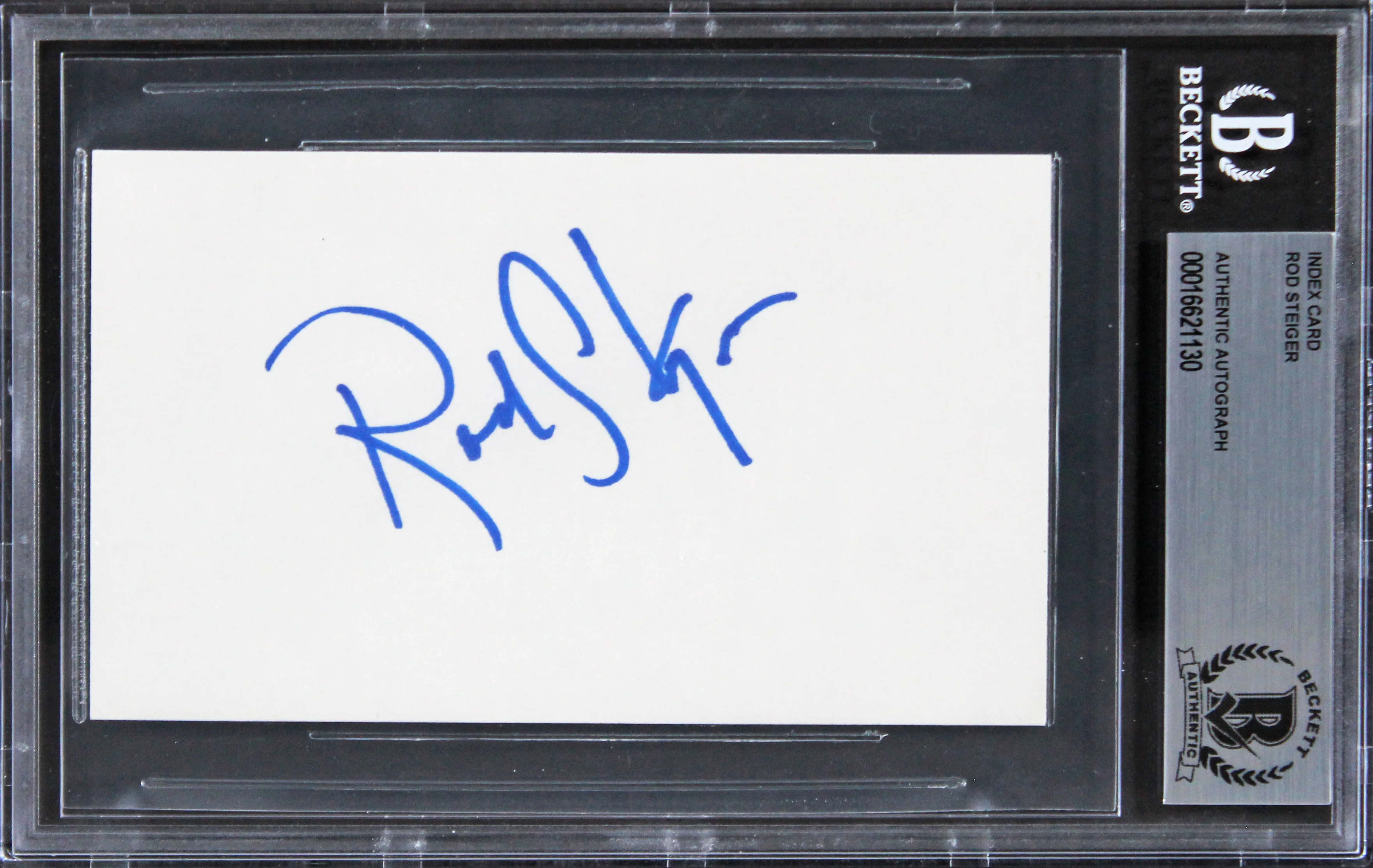 Rod Steiger In The Heat of the Night Signed 3x5 Index Card BAS Slabbed 5 - Image 2