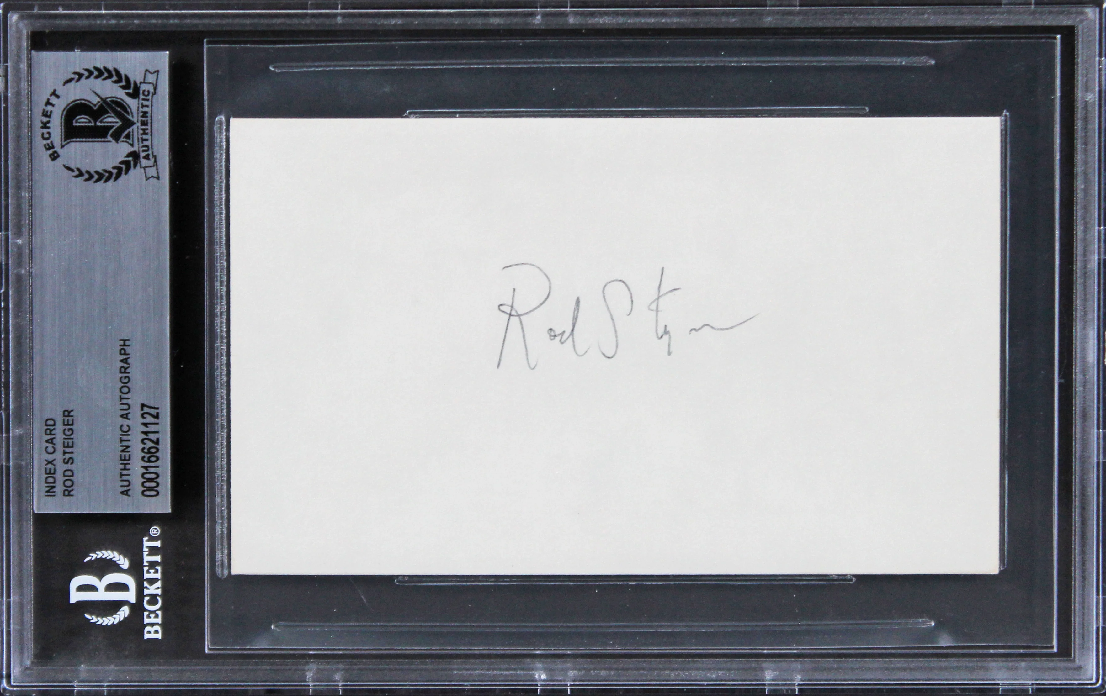 Rod Steiger In The Heat of the Night Signed 3x5 Index Card BAS Slabbed 6 - Image 2