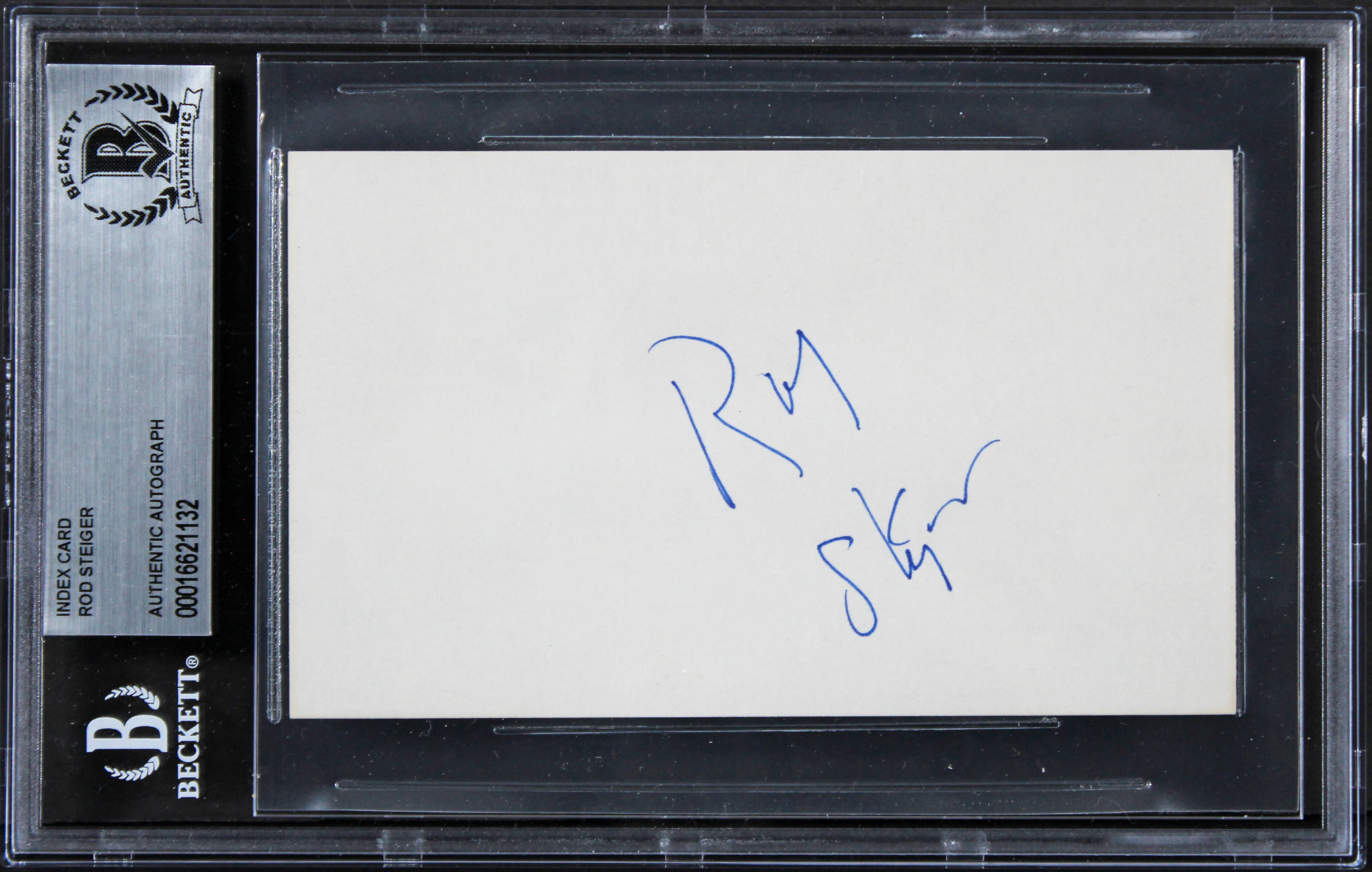 Rod Steiger In The Heat of the Night Signed 3x5 Index Card BAS Slabbed 7 - Image 2