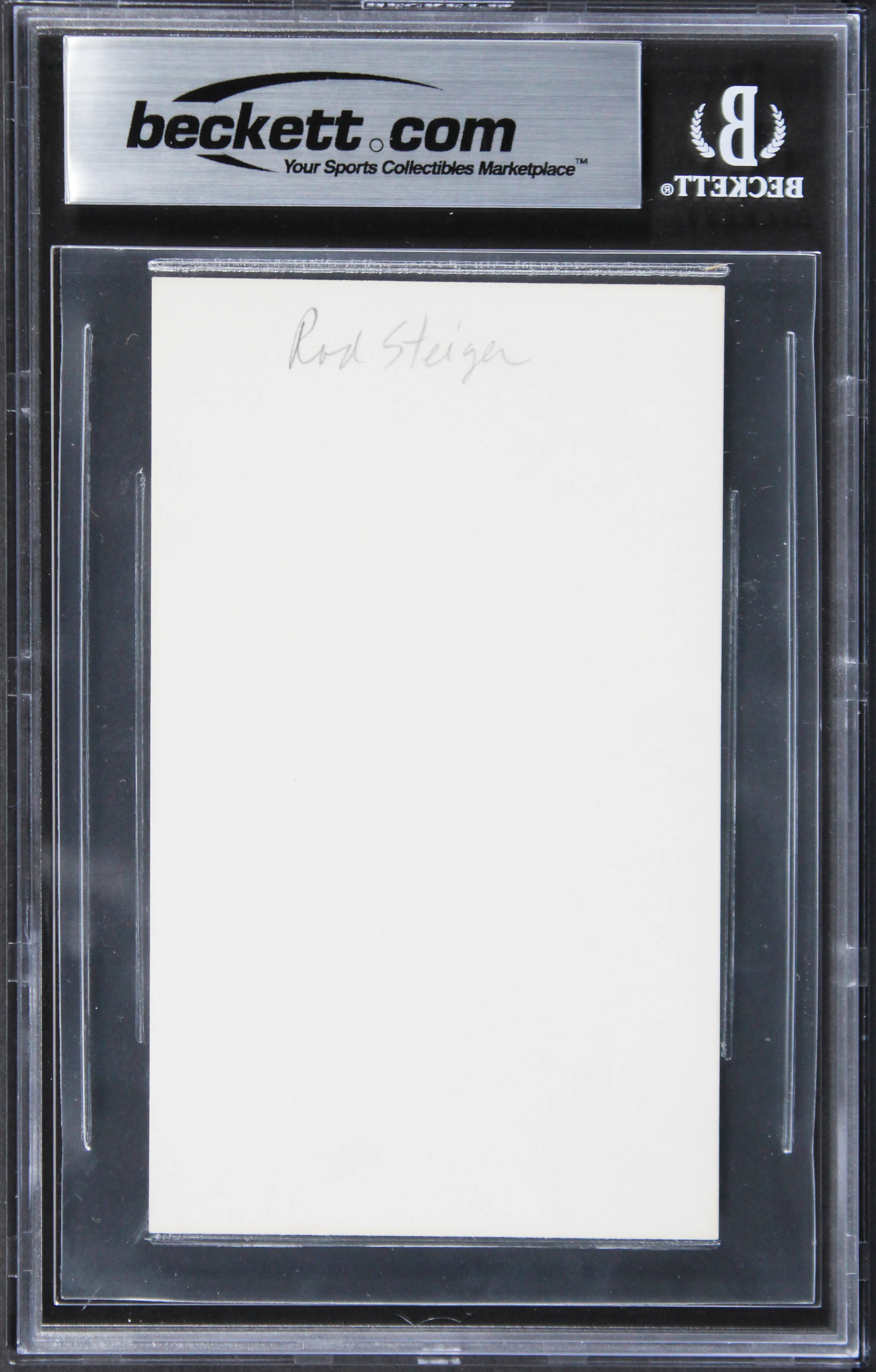 Rod Steiger In The Heat of the Night Signed 3x5 Index Card BAS Slabbed 7 - Image 3