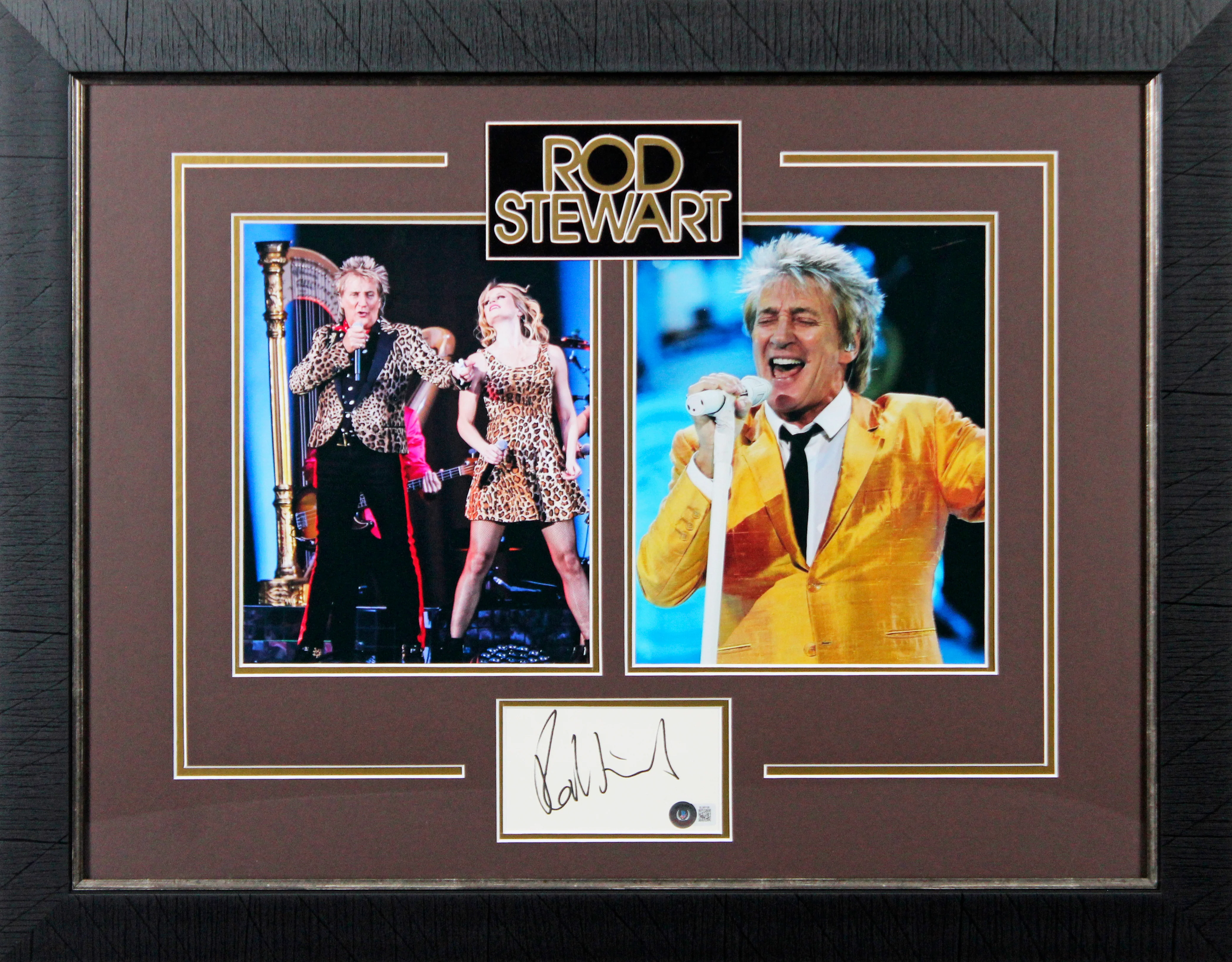 Rod Stewart Authentic Signed 3x5 Index Card Framed Display Autographed BAS - Image 2