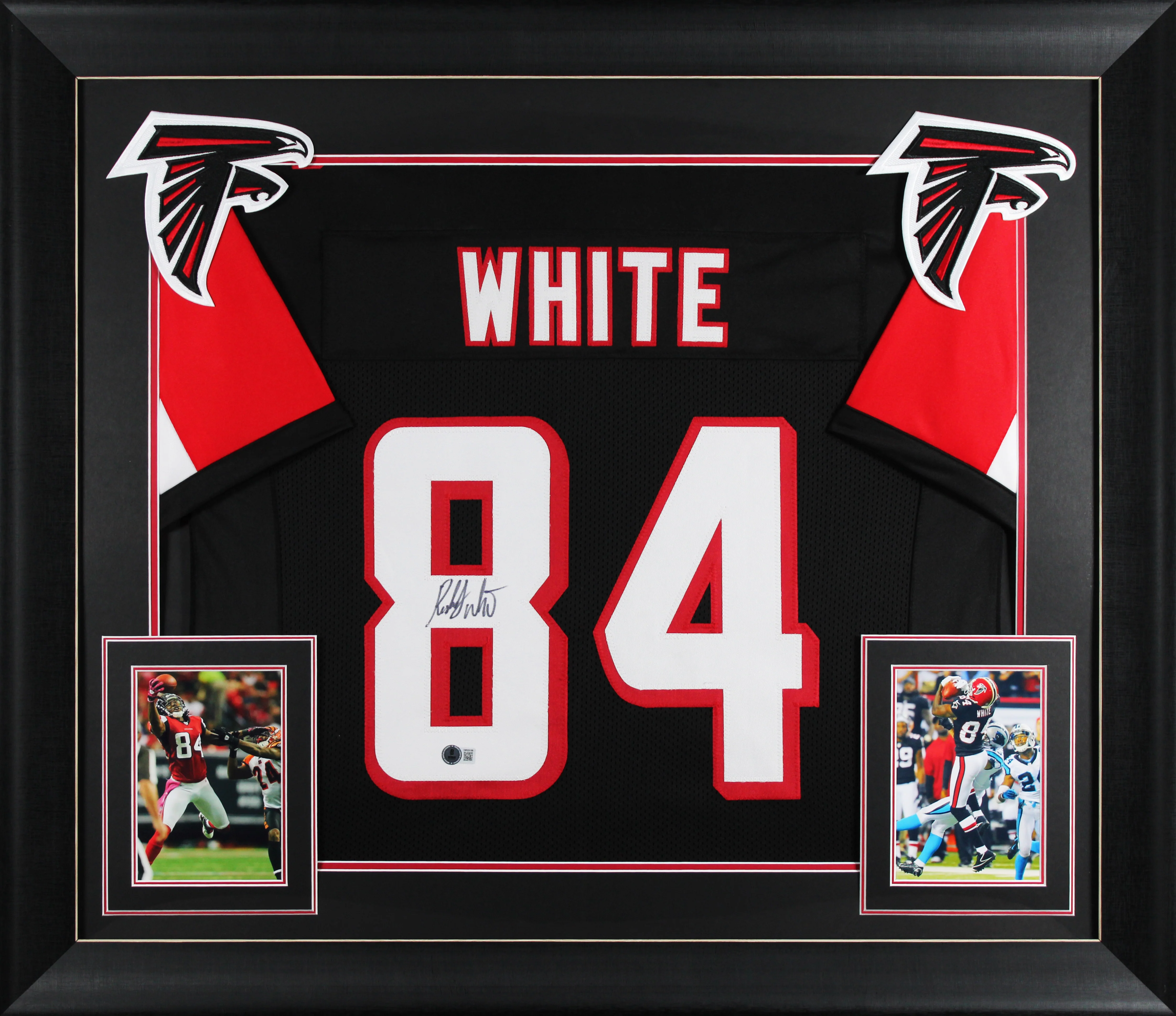 Roddy White Authentic Signed Black Pro Style Framed Jersey BAS Witnessed 2 - Image 2